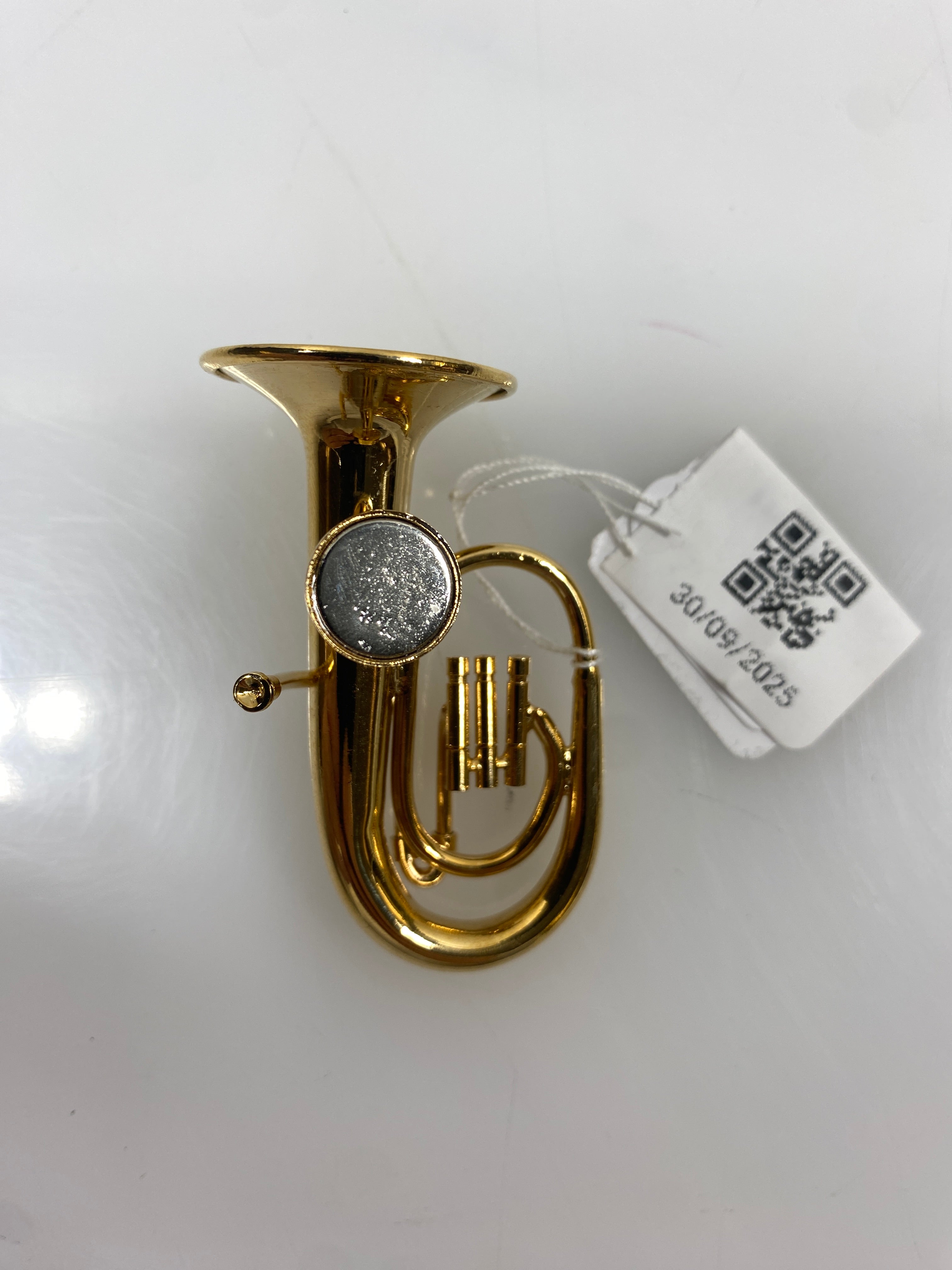 Miniature Gold Brass Tuba Ornament