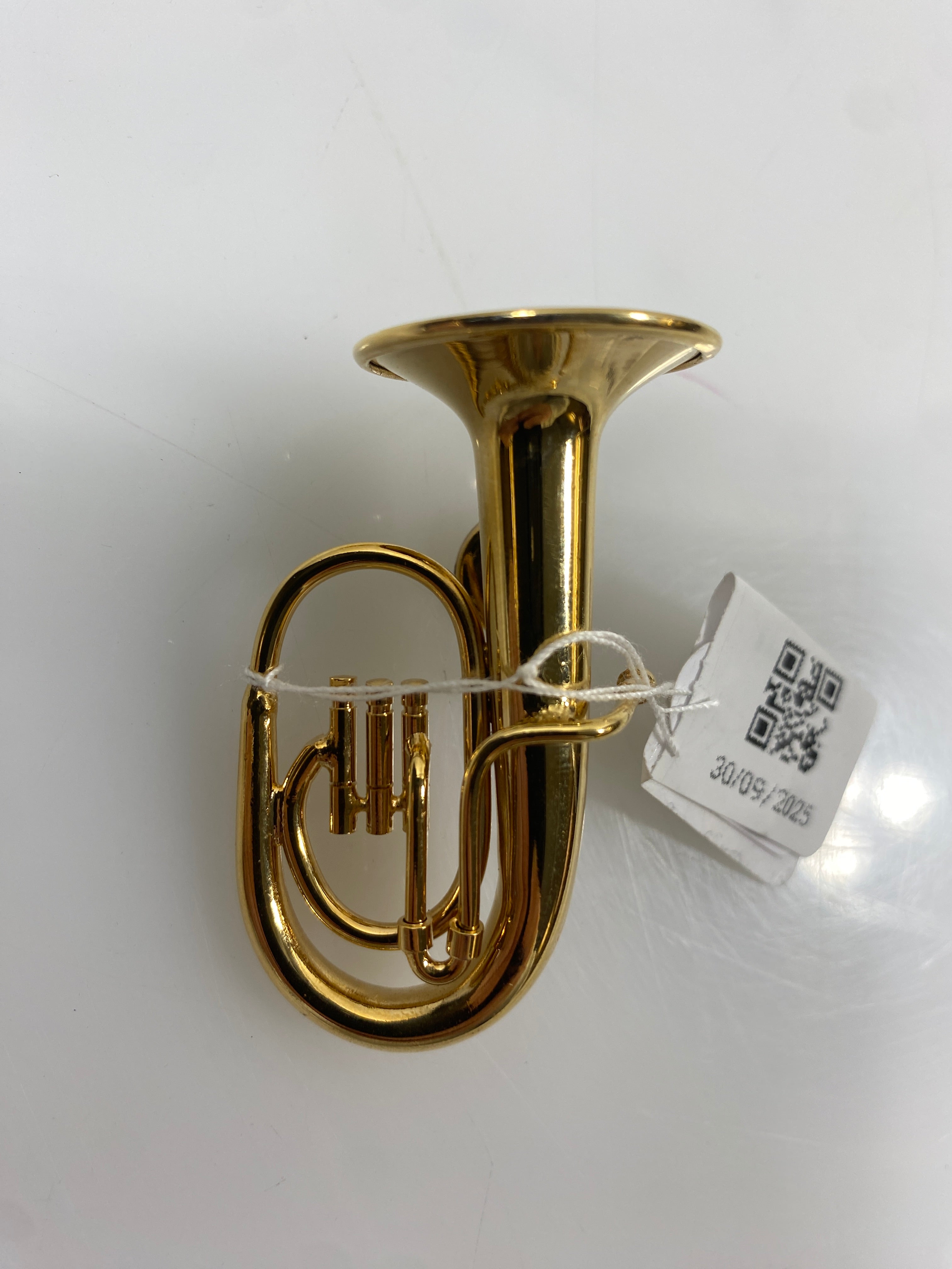 Miniature Gold Brass Tuba Ornament