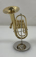 Miniature Gold Brass Tuba With Case And Stand
