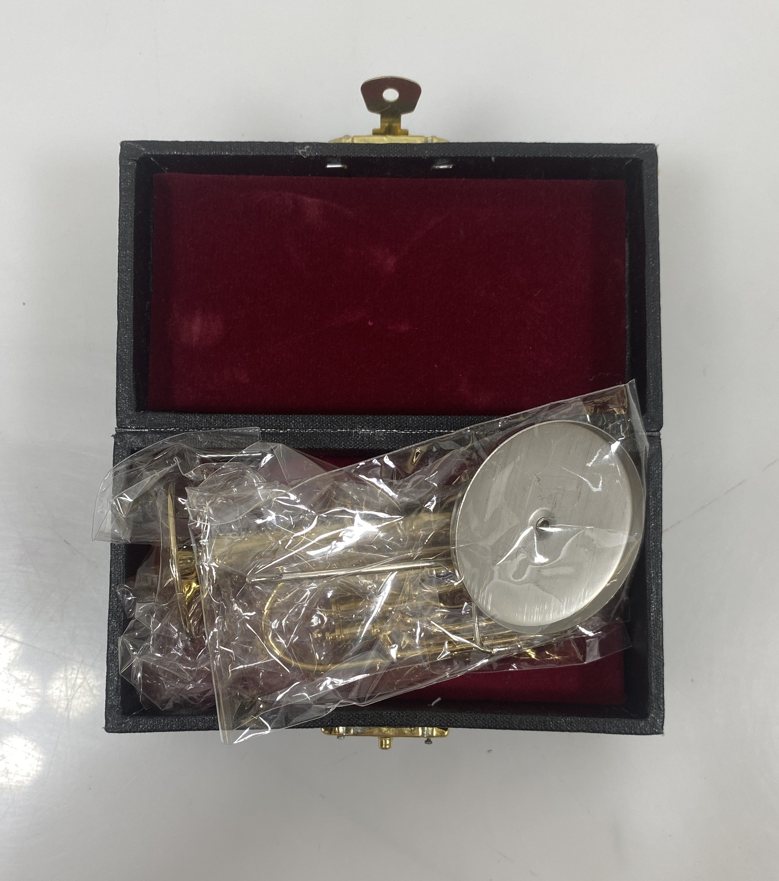 Miniature Gold Brass Tuba With Case And Stand