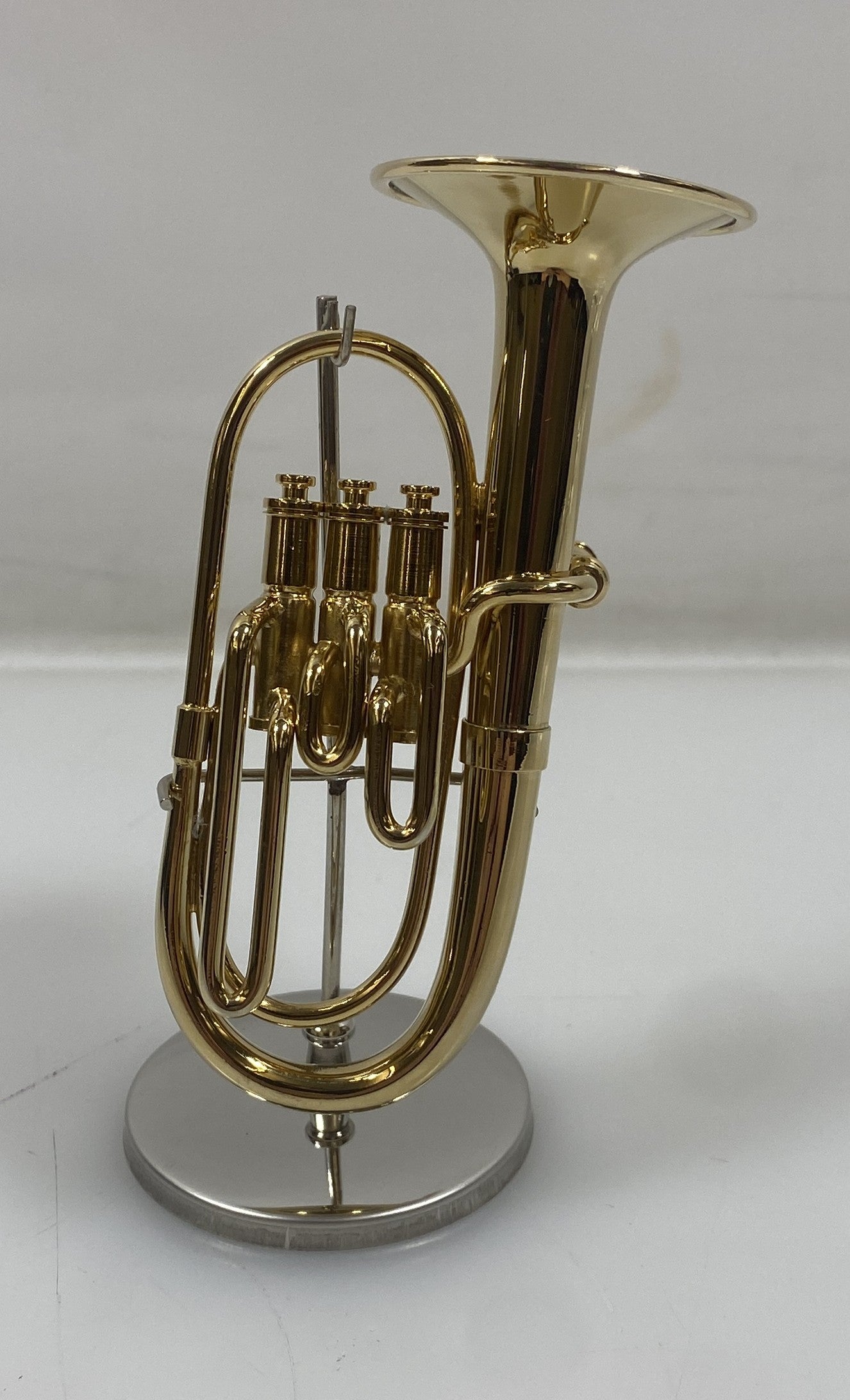 Miniature Gold Brass Tuba With Case And Stand