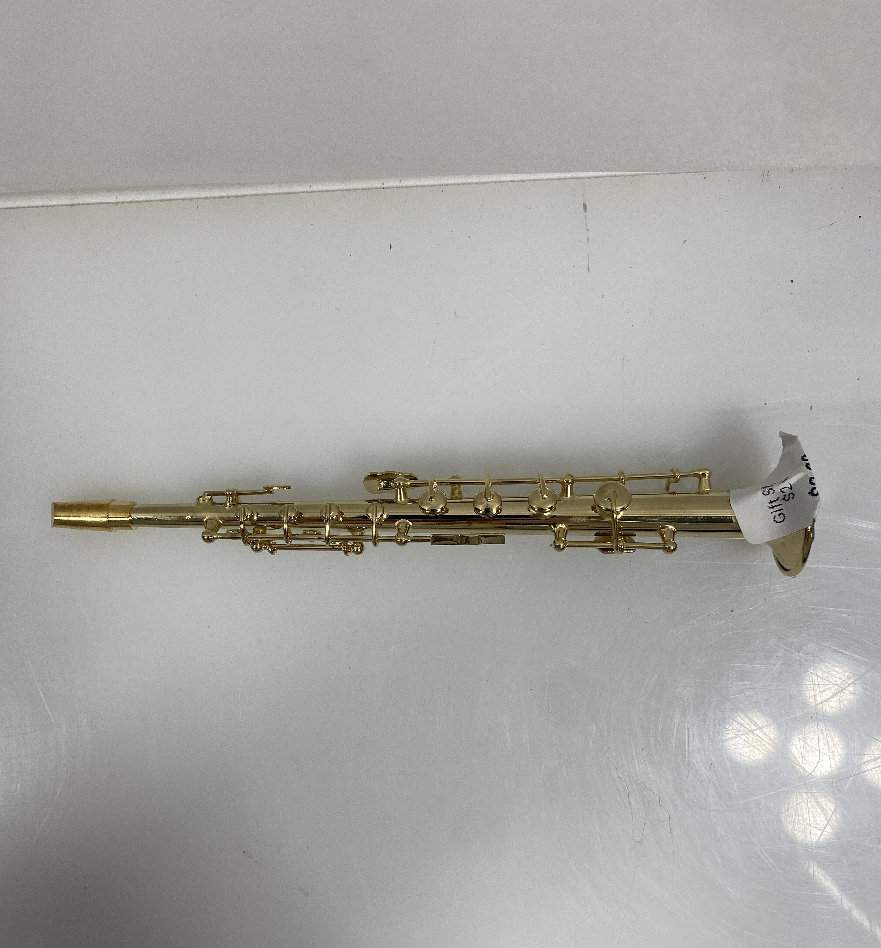 Miniature Gold Soprano Saxophone Ornament