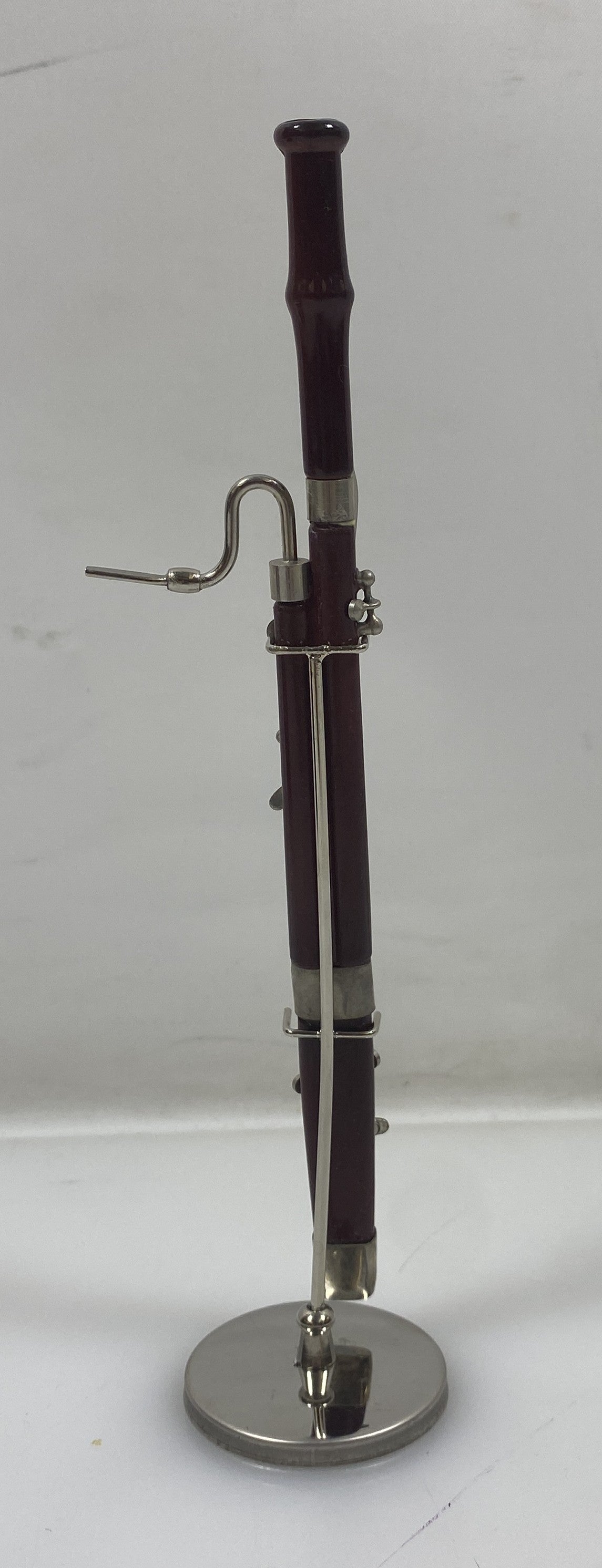 Miniature Mahogany Bassoon With Case And Stand