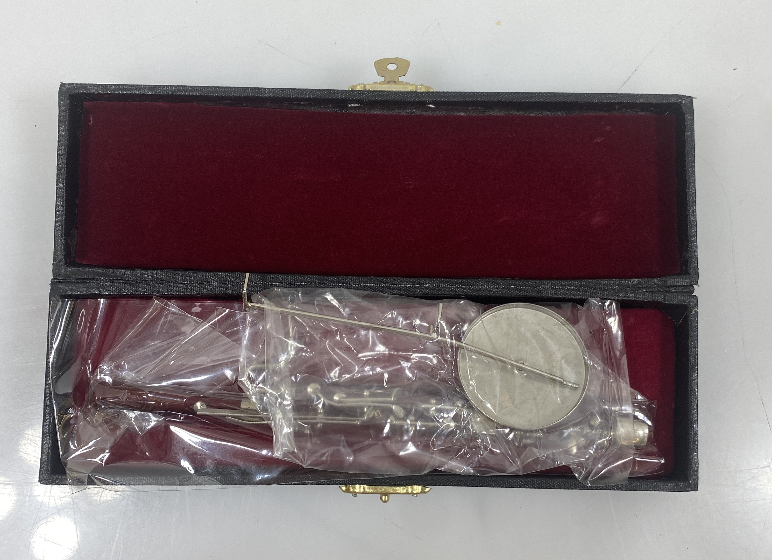 Miniature Mahogany Bassoon With Case And Stand