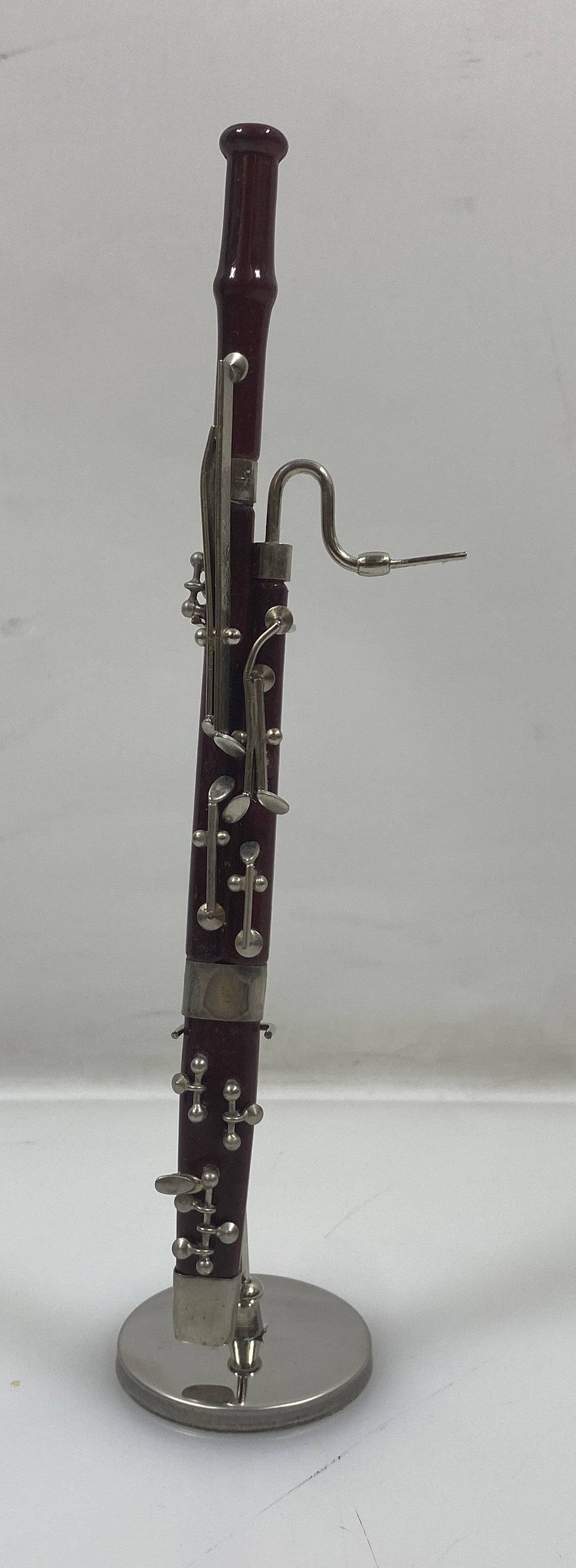 Miniature Mahogany Bassoon With Case And Stand
