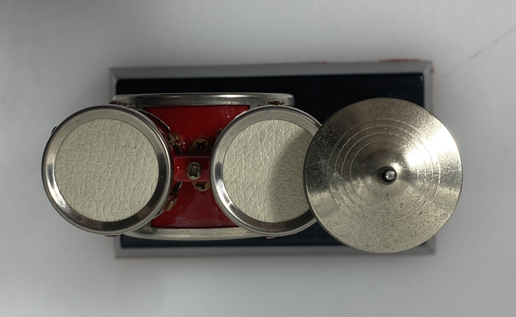 Miniature Red Drum Set With Base