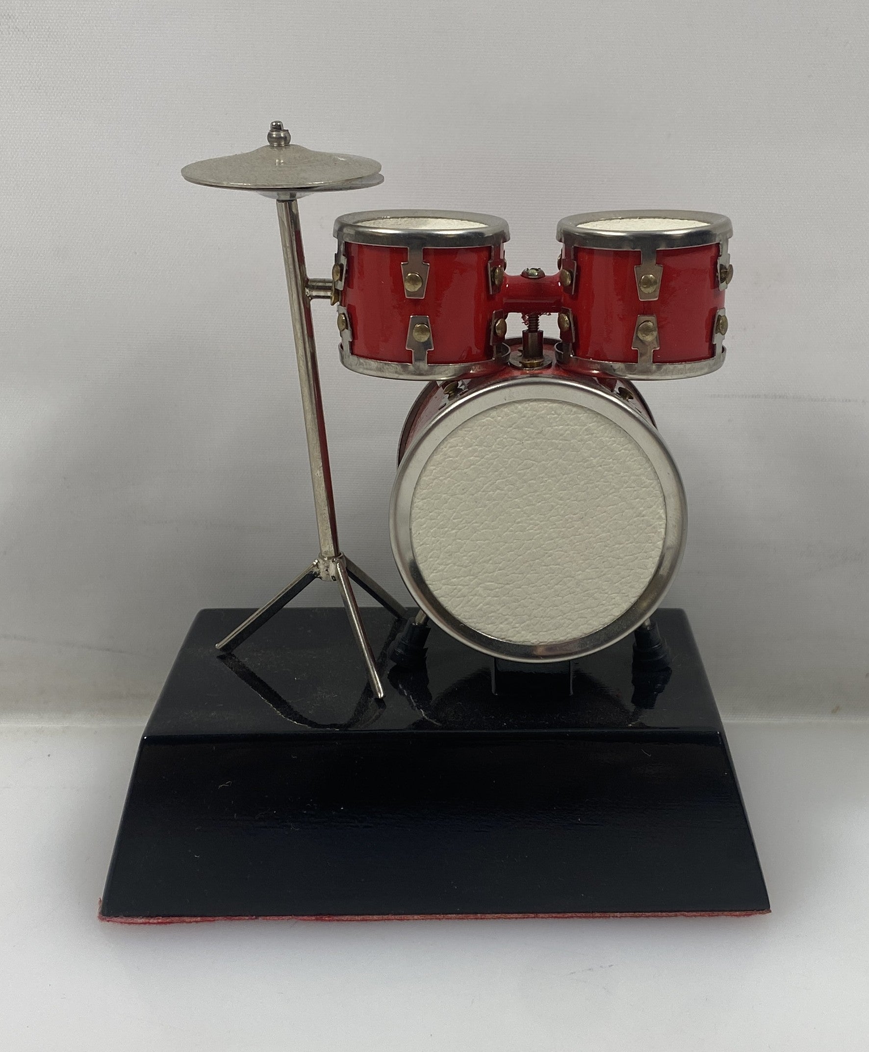 Miniature Red Drum Set With Base