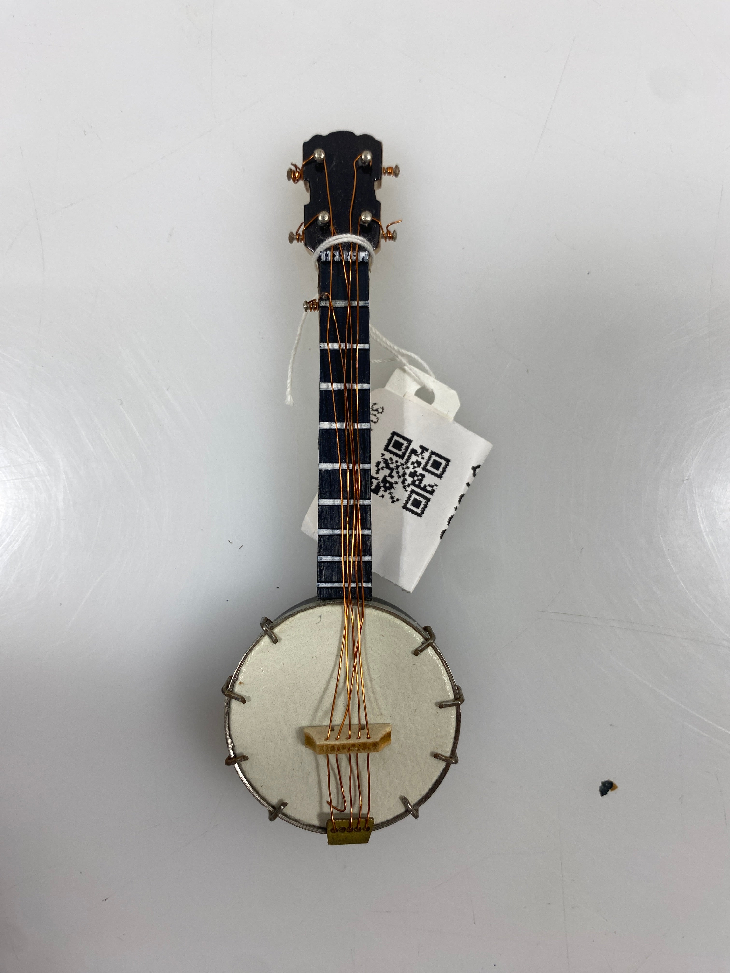 Miniature Wooden Banjo Ornament #2