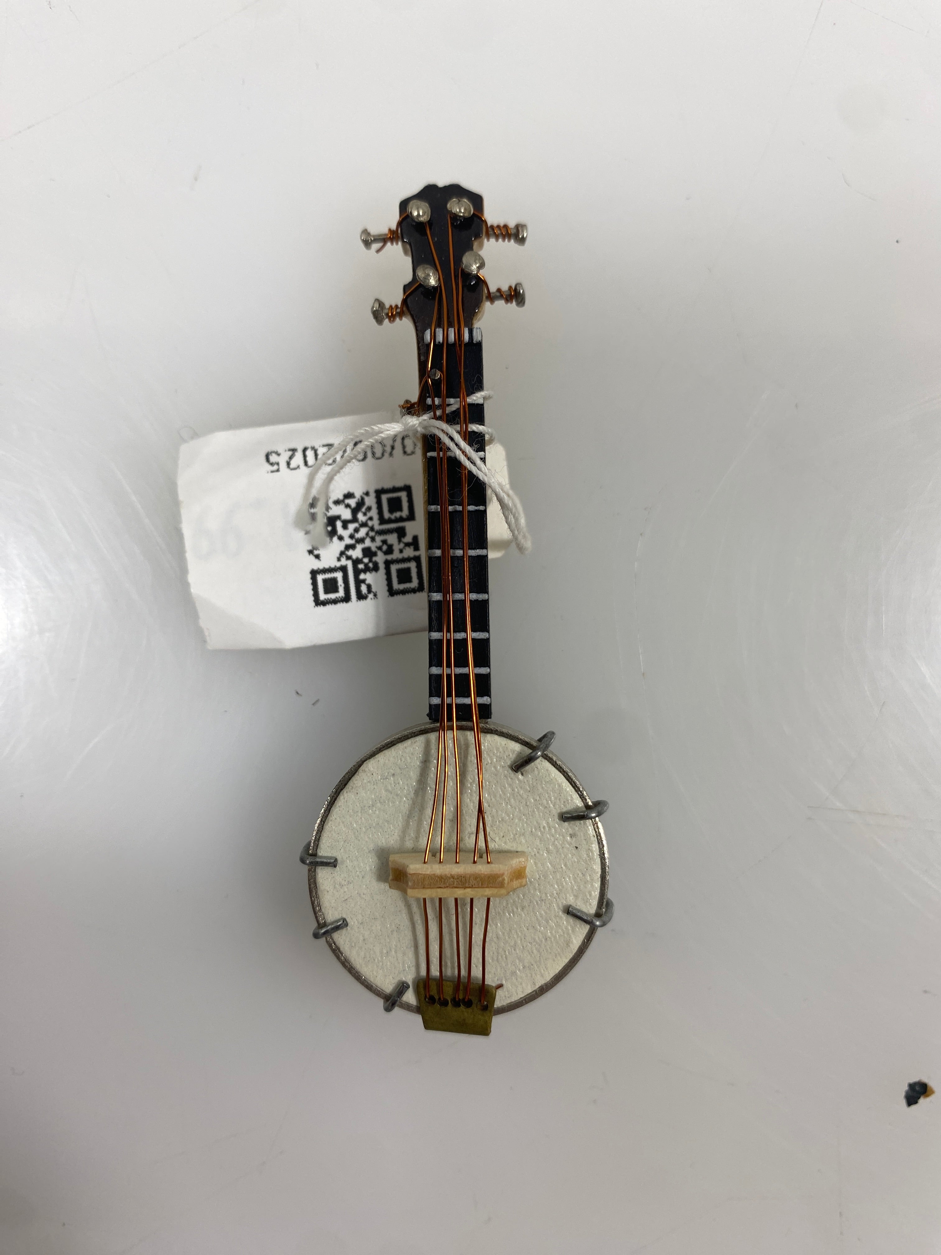 Miniature Wooden Banjo Ornament