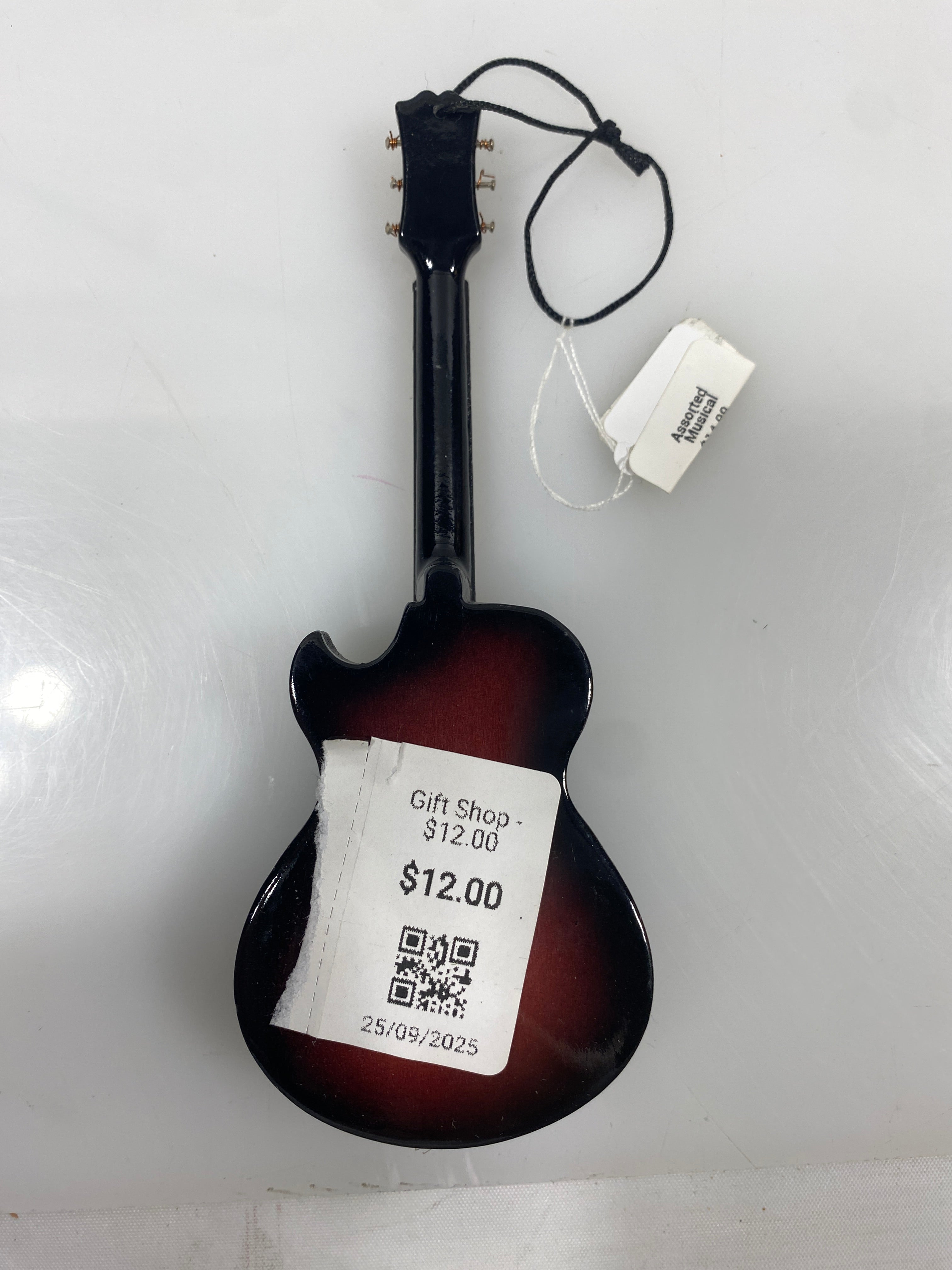 Miniature Wooden Electric Guitar Ornament