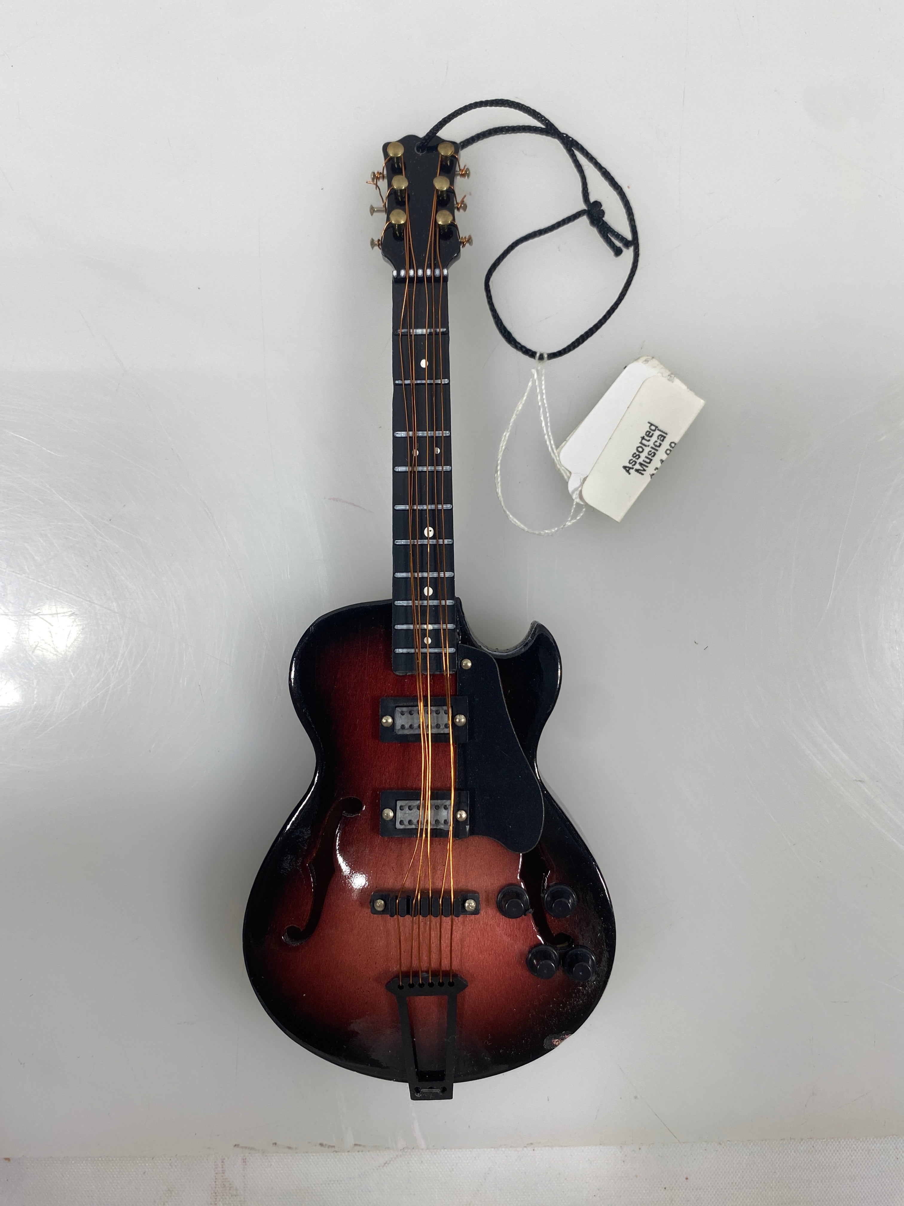 Miniature Wooden Electric Guitar Ornament