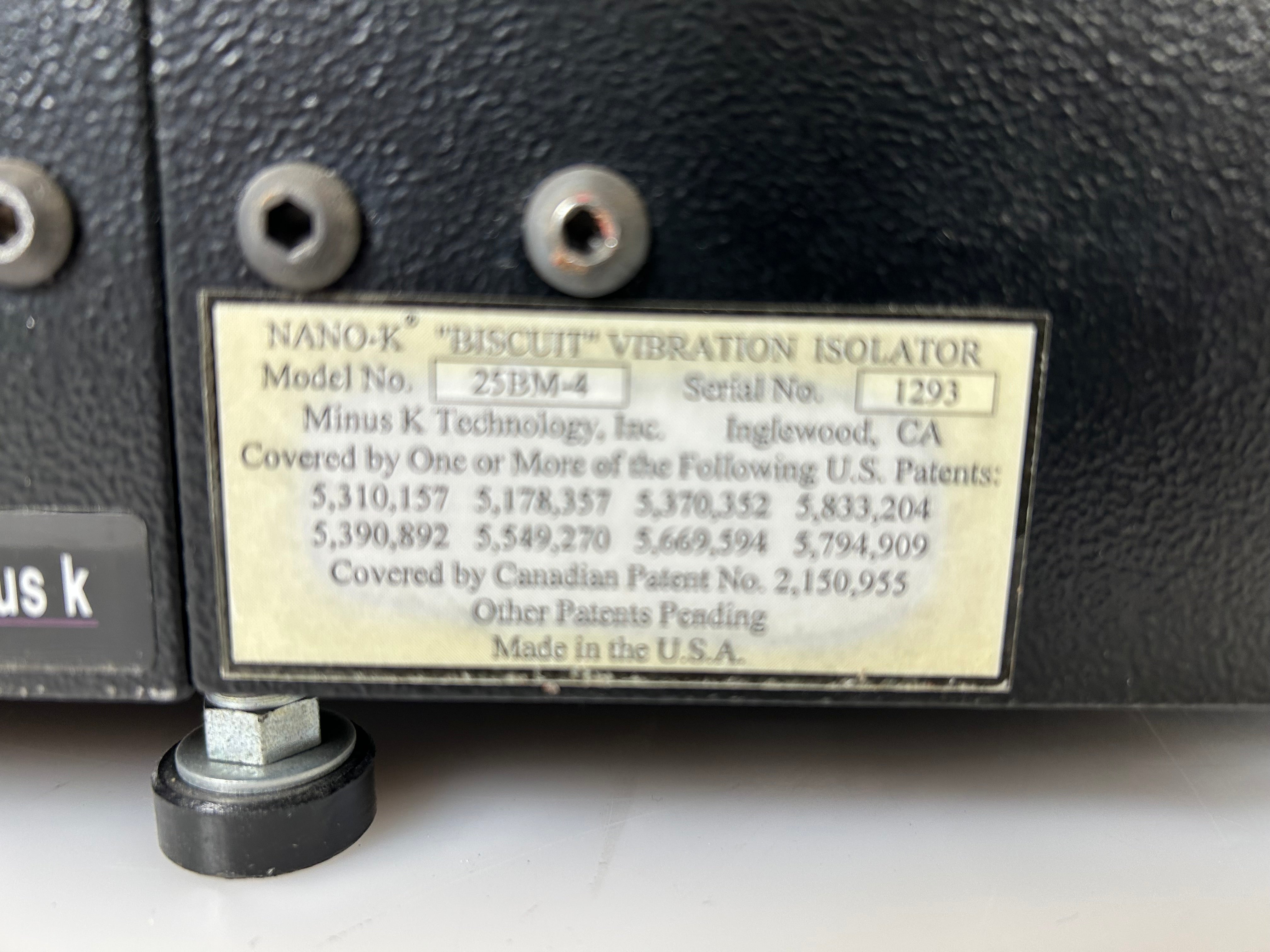 Minus K Technology Vibration Isolation Platform *Untested*