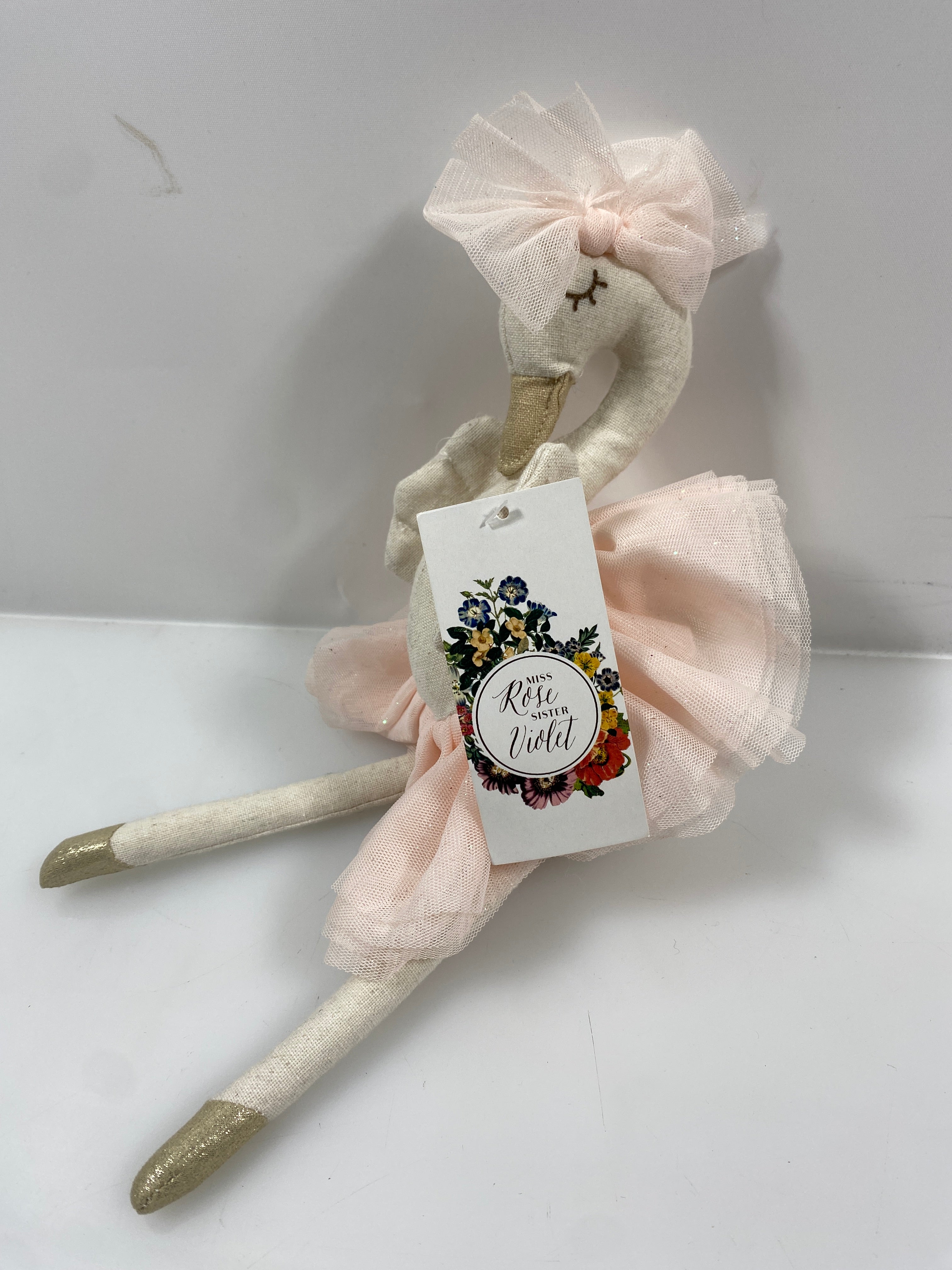Miss Rose Sister Violet Pink Tutu Swan Plush Toy