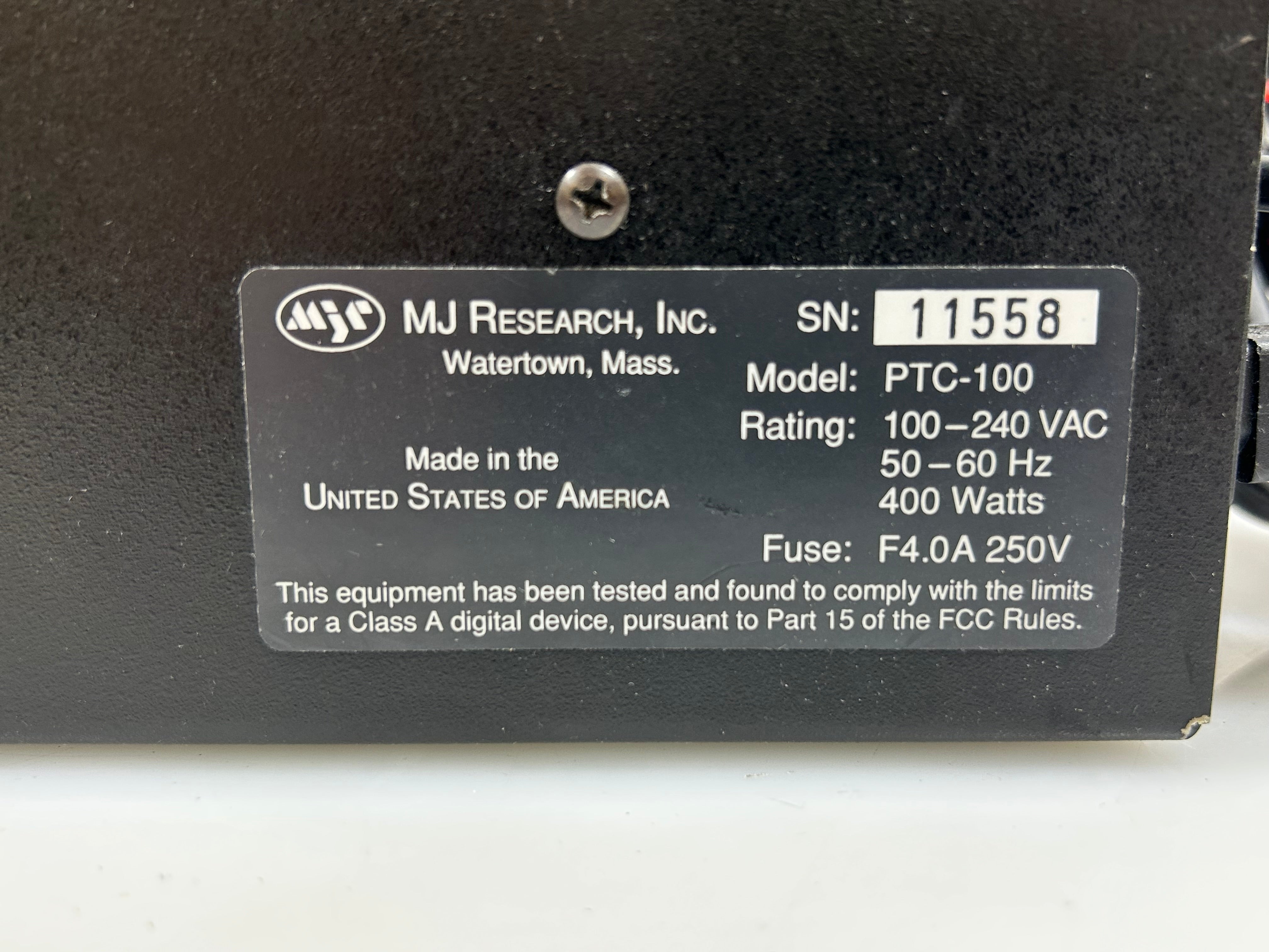 MJ Research PTC-100 Programmable Thermal Controller