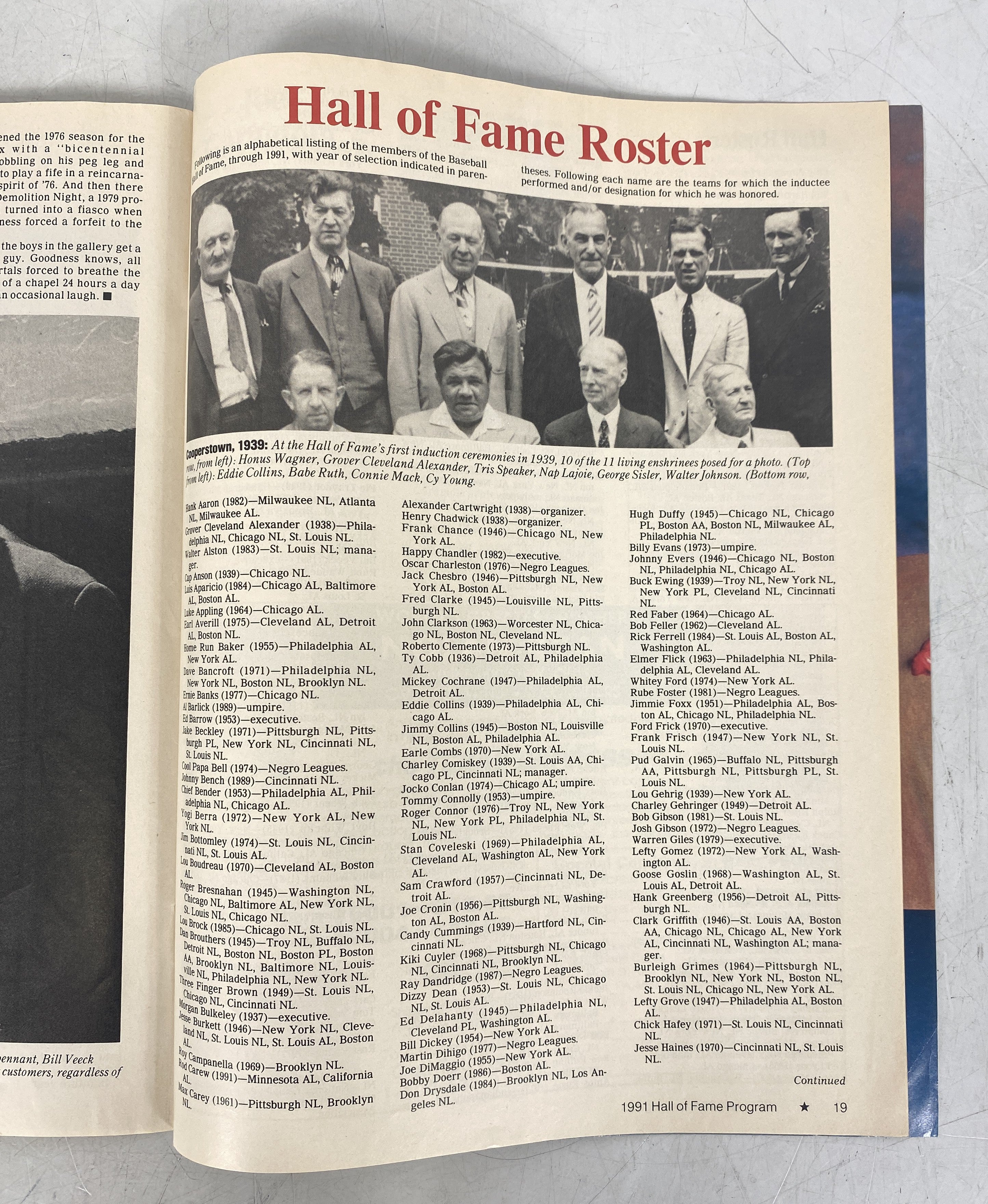 MLB Baseball Lot of 2 Hall of Fame Inductions 1991 and Opening Day 2015 Booklets