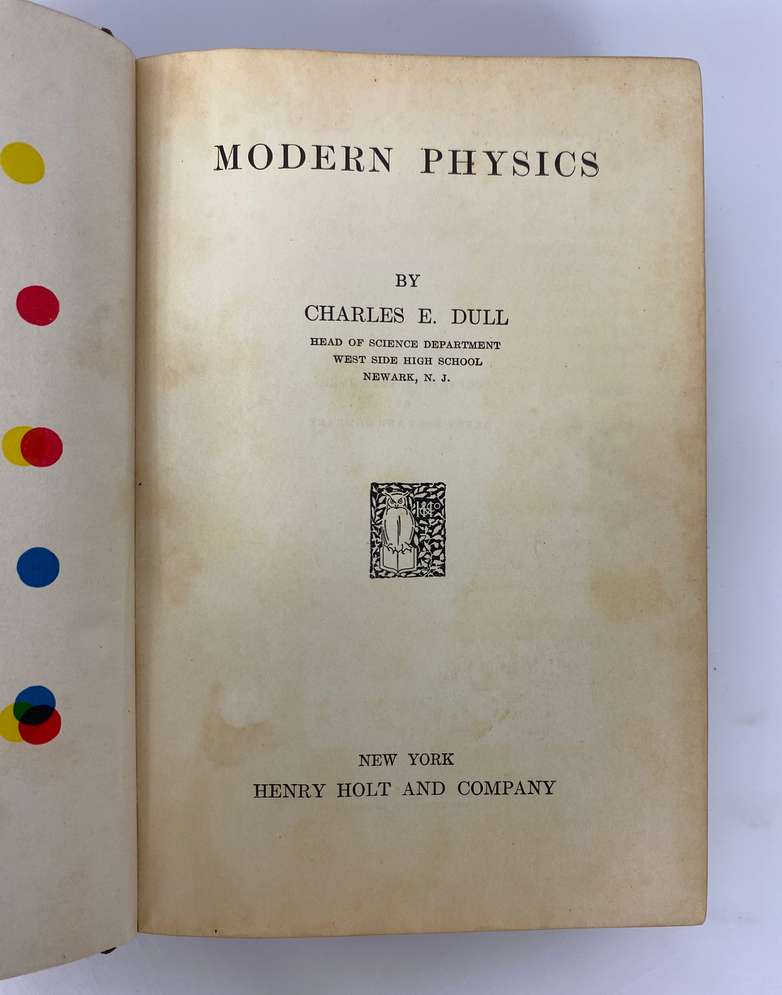 Modern Physics by Charles E. Dull 1933 Vintage HC Textbook