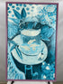 Monochrome Blue 'Goldfish' Framed Artwork Print