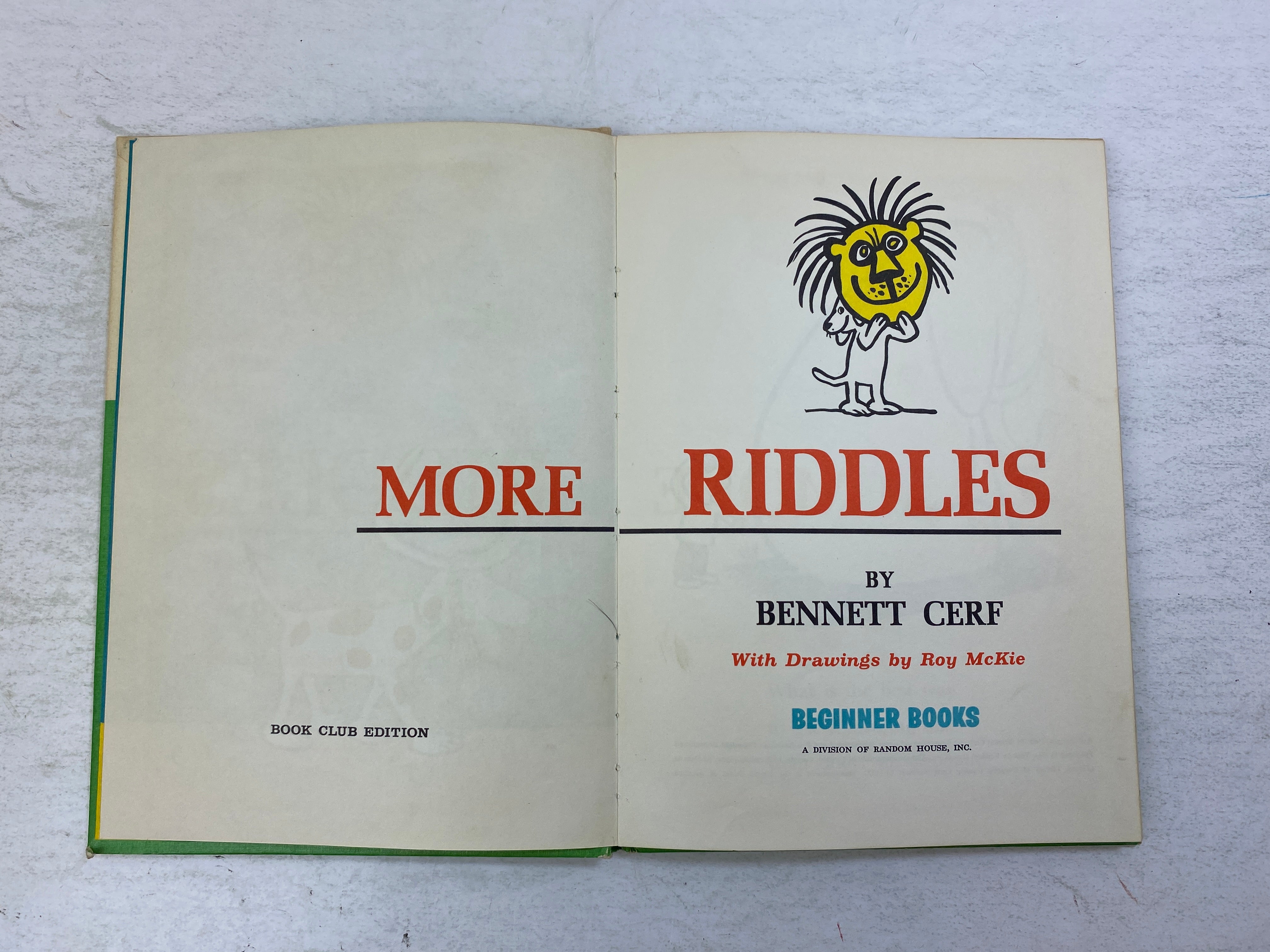 More Riddles by Bennett Cerf Beginner Books 1961 HC BCE