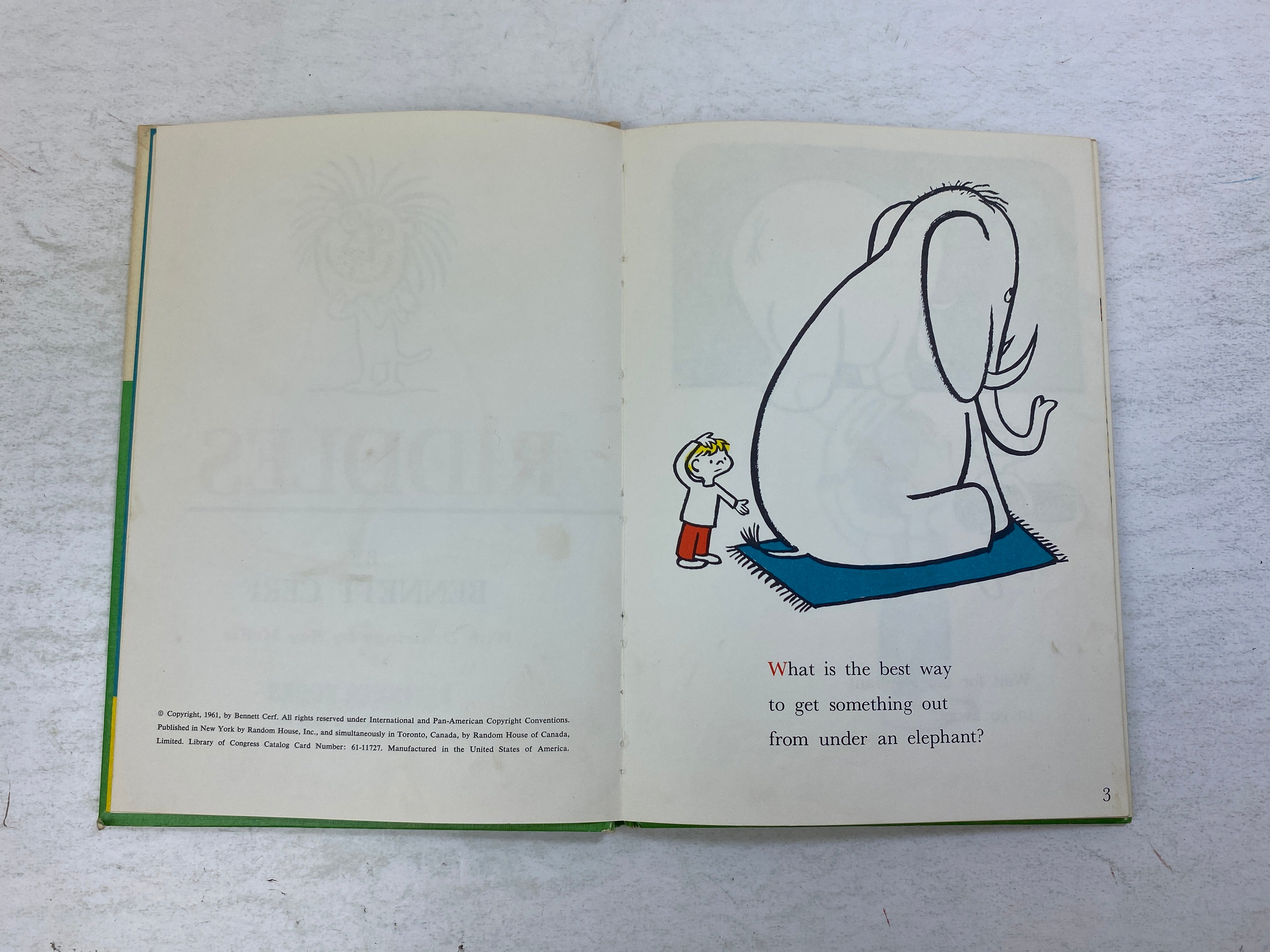 More Riddles by Bennett Cerf Beginner Books 1961 HC BCE