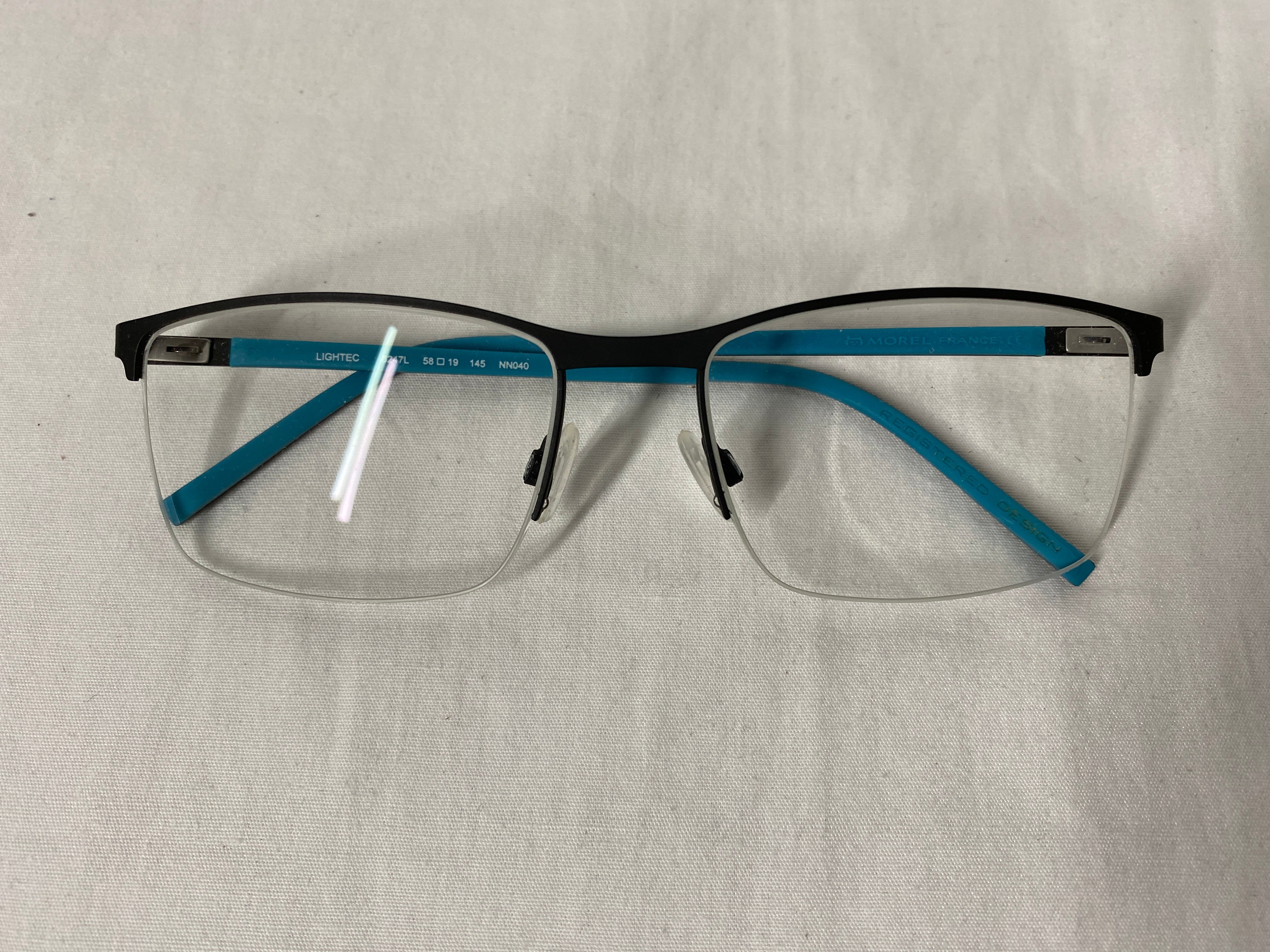Morel France Lightec 8247L NN040 Navy Authentic Designer Glasses