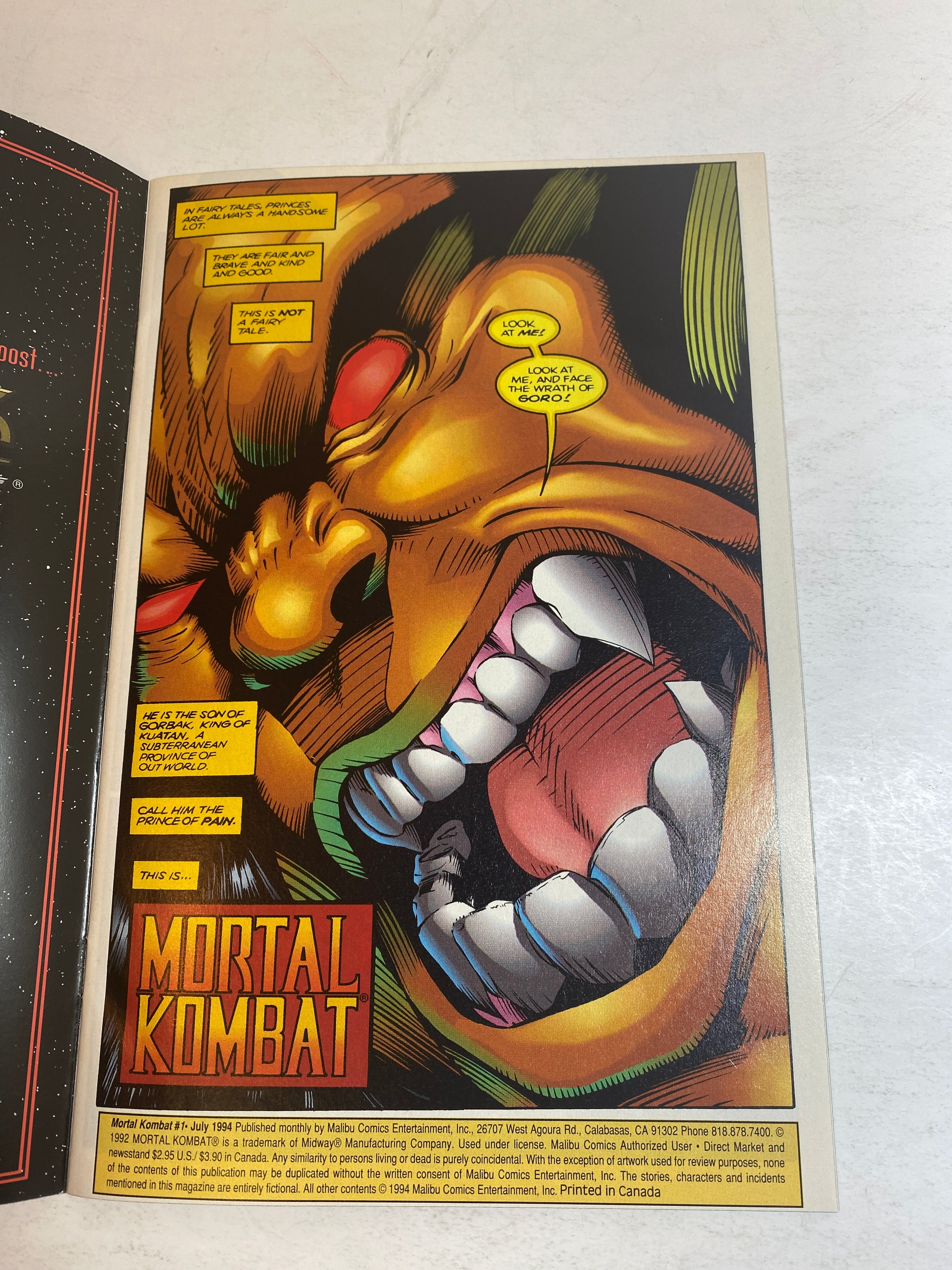 Mortal Kombat Blood and Thunder #1 Holo Cover Malibu Comic 1994