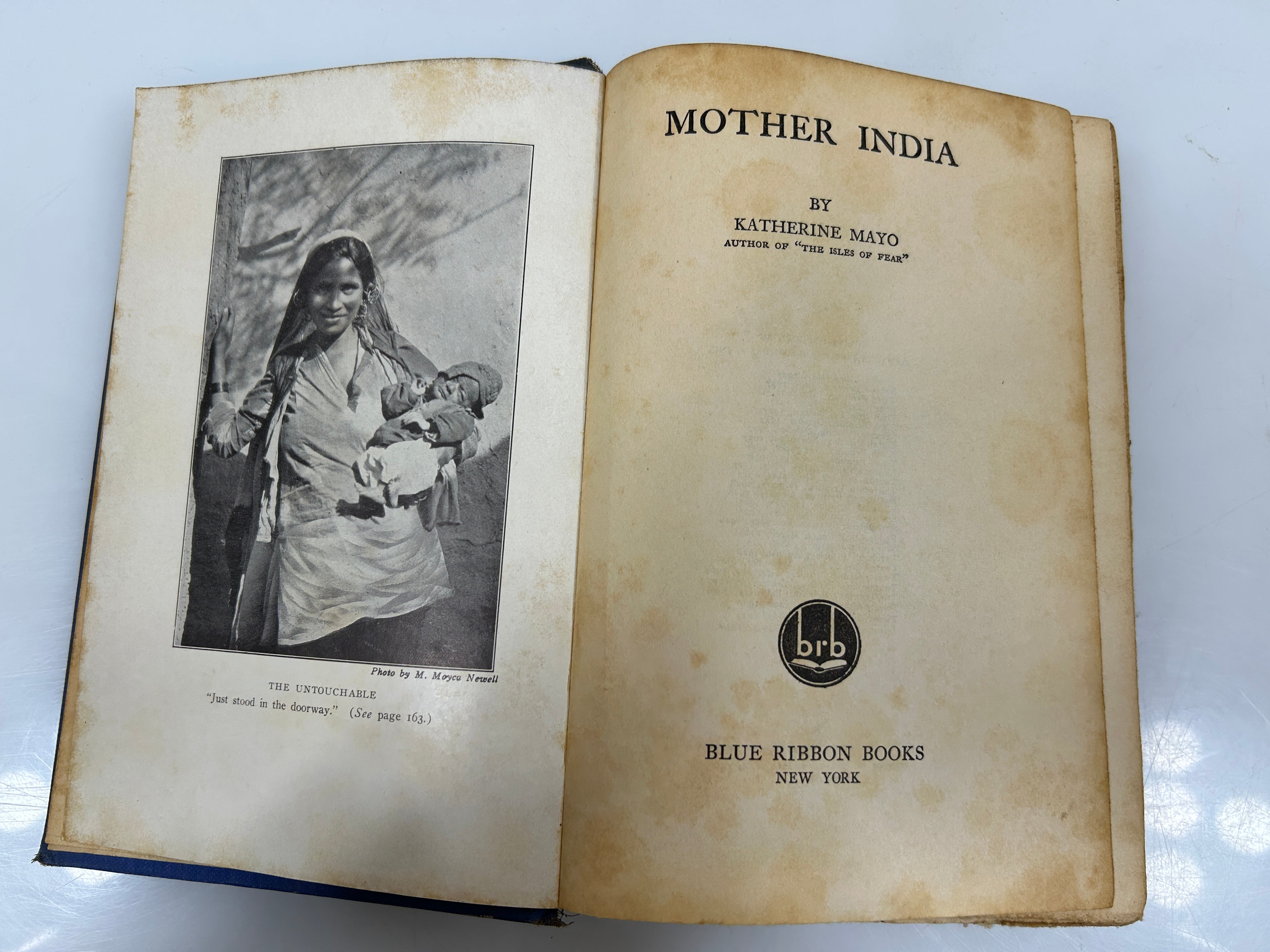 Mother India by Katherine Mayo Blue Ribbon Books 27th Print 1930 HC