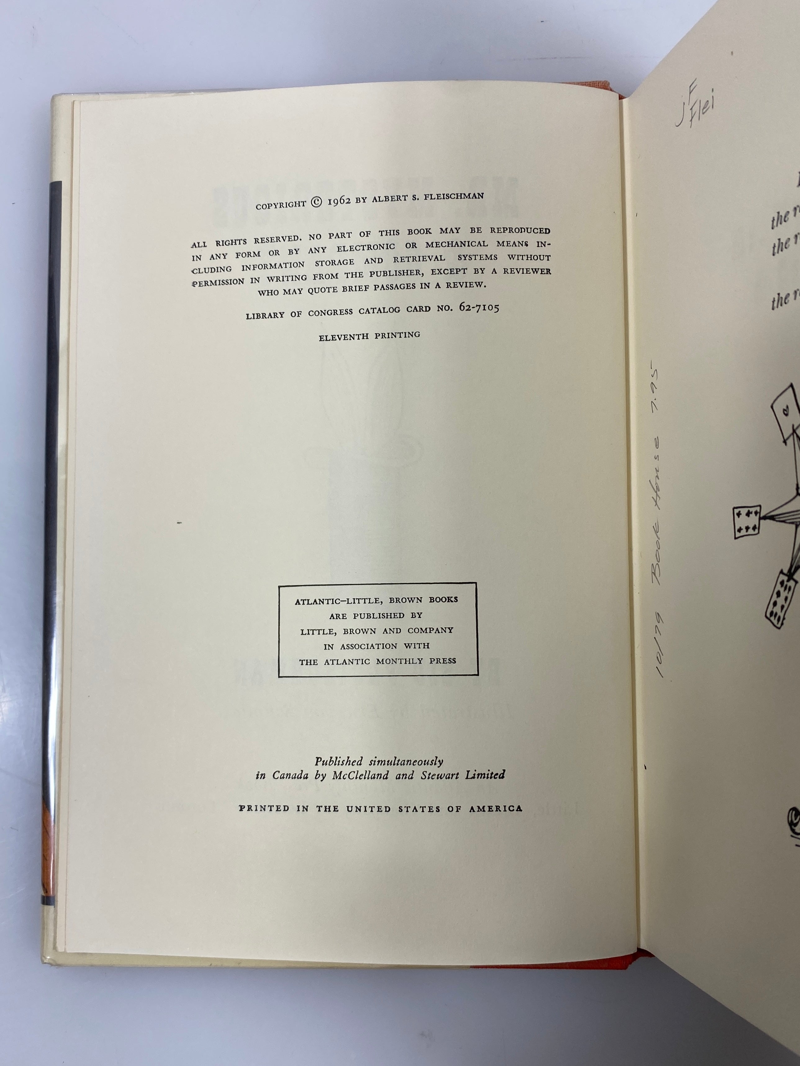 Mr. Mysterious & Company by Fleischman 11th Print 1962 Ex-Library HCDJ