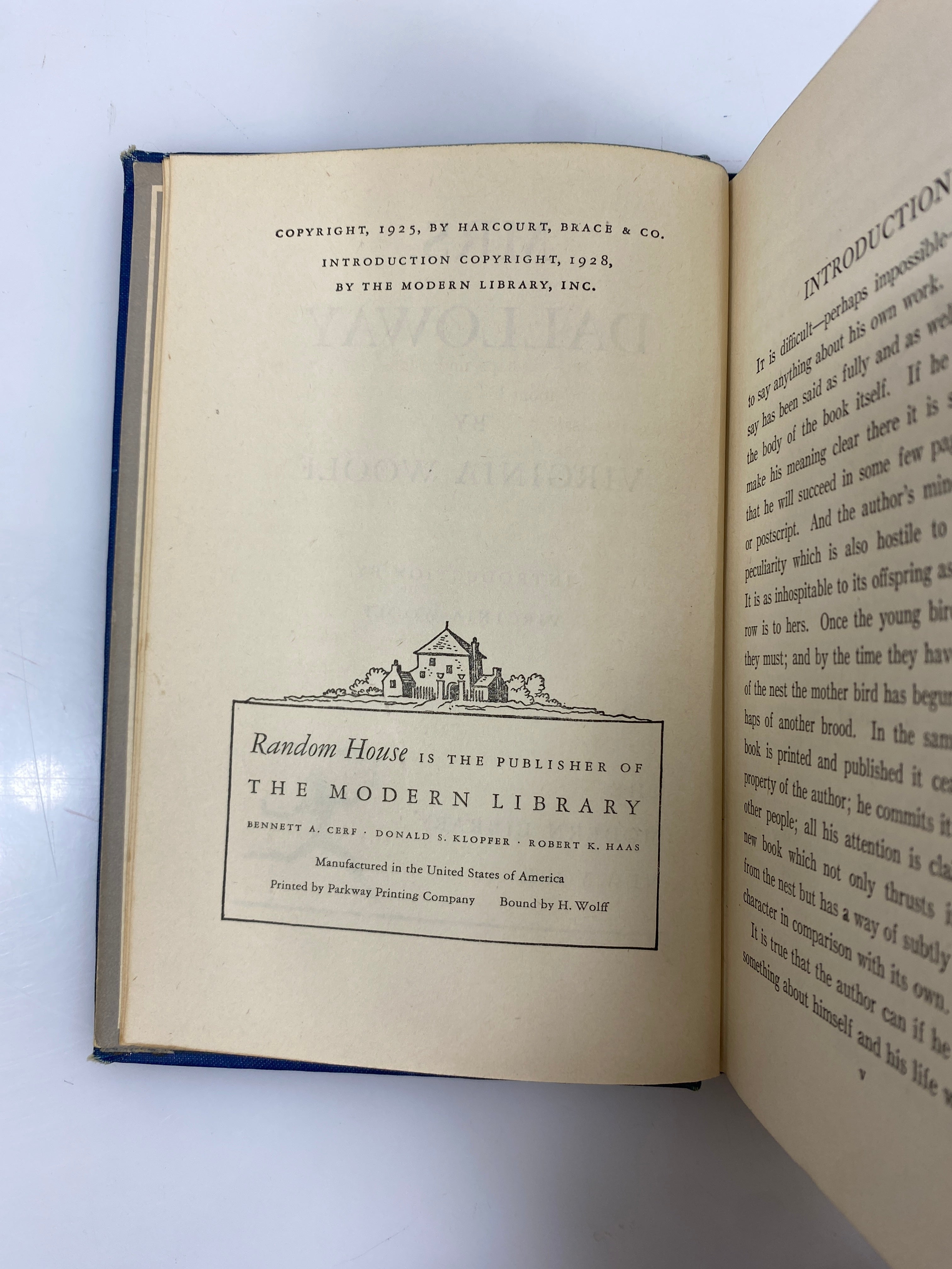 Mrs. Dalloway by Virginia Woolf Modern Library, Inc. 1928 HC
