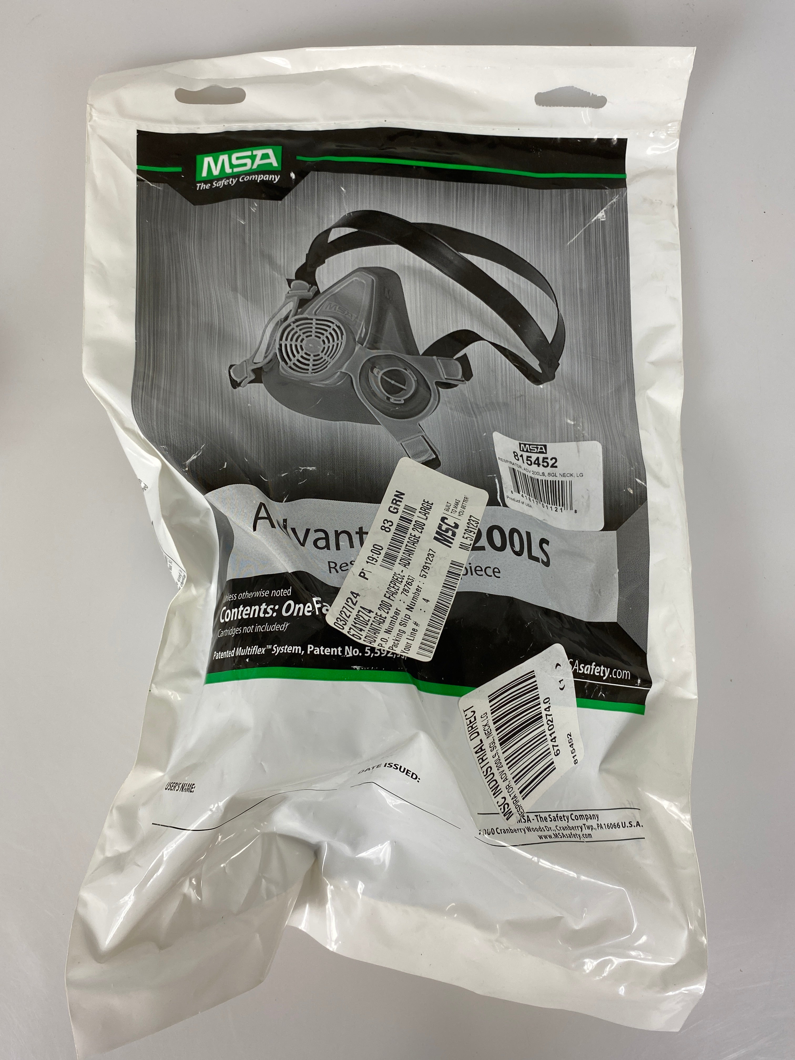 MSA Advantage 200 Half Face Respirator Size Large Pack of 3