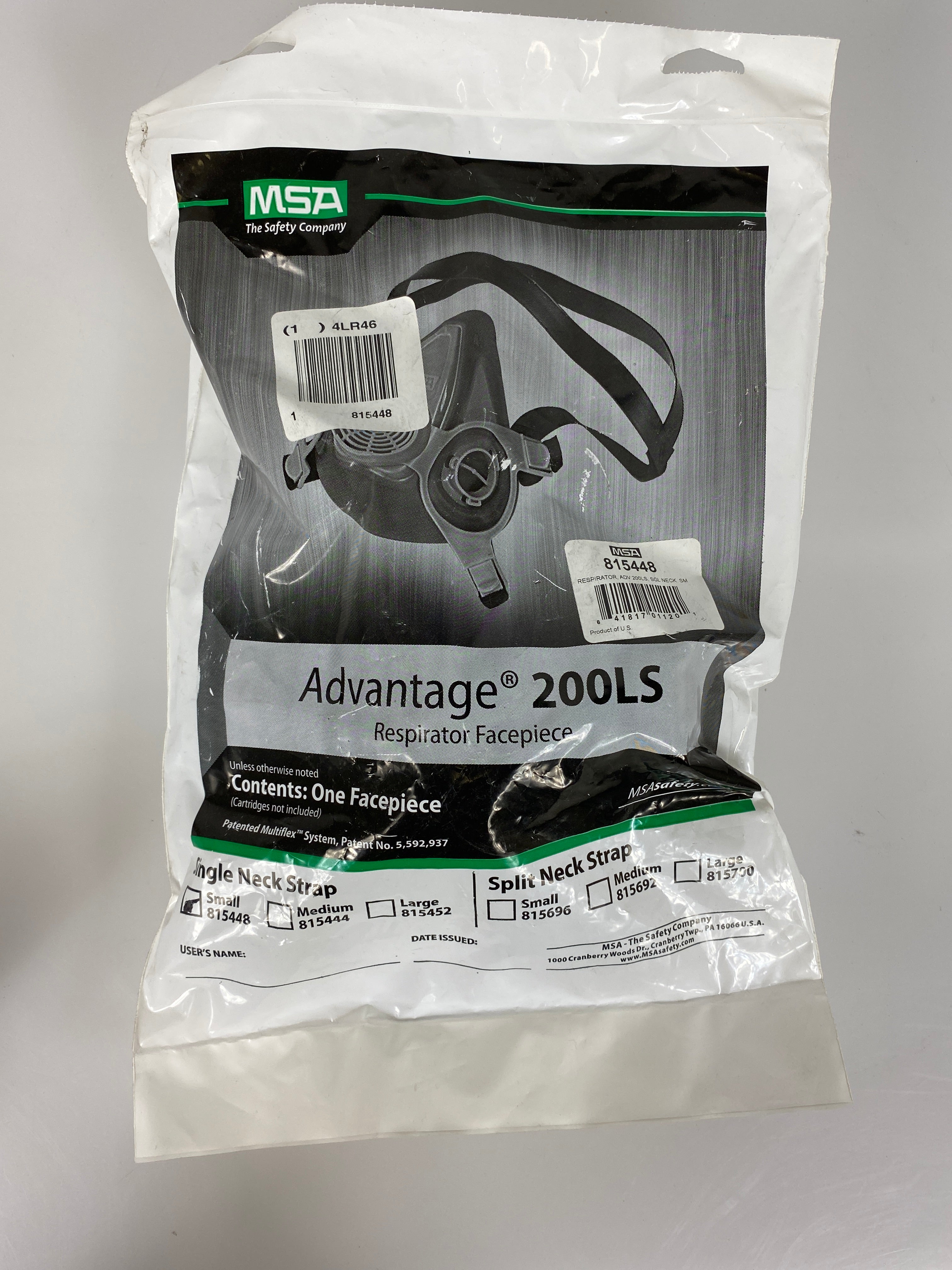 MSA Advantage 200 Half Face Respirator Size Small Pack of 2