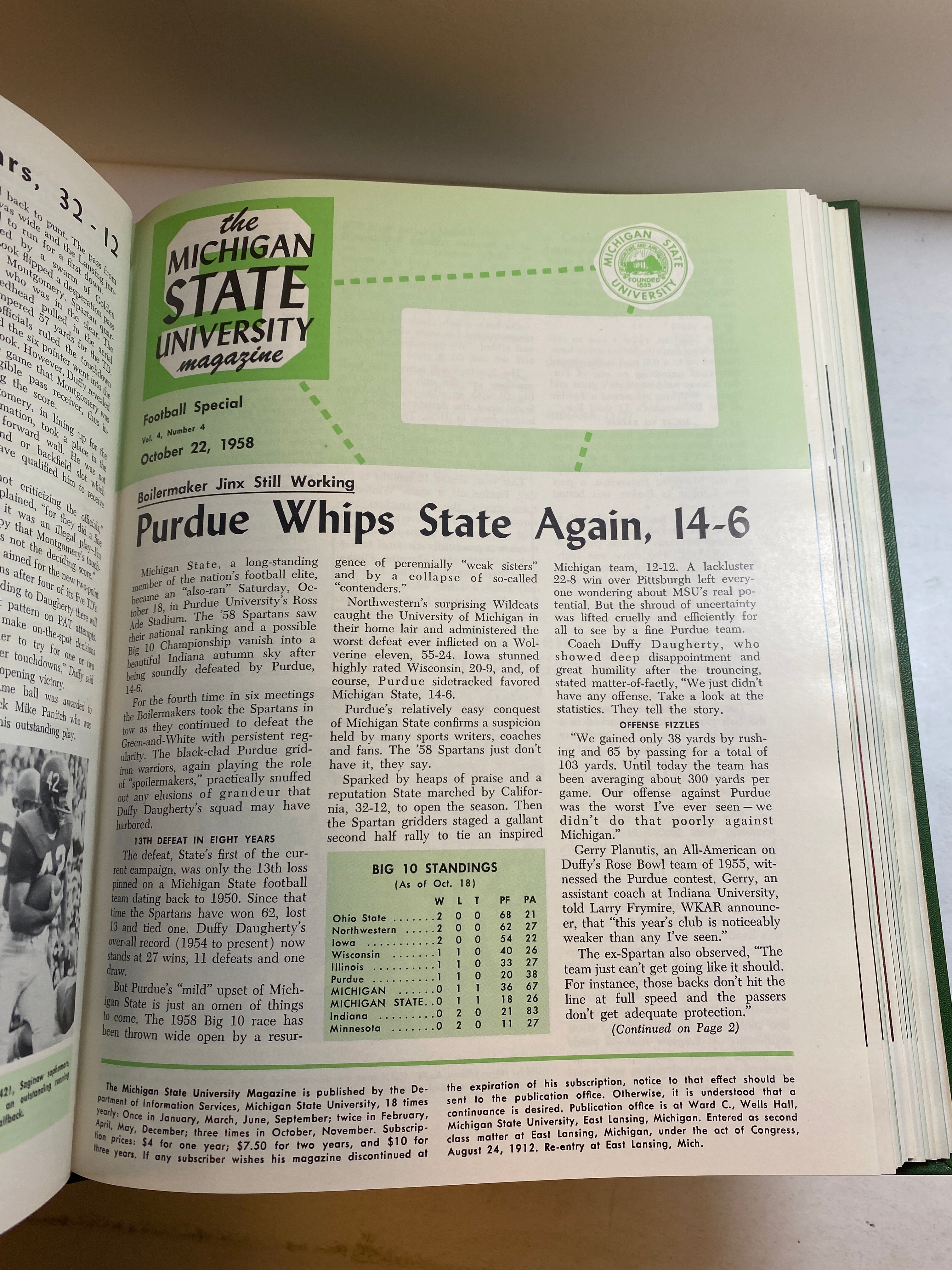 MSU Alumni Magazine Library Bound Complete Years 1955-1960