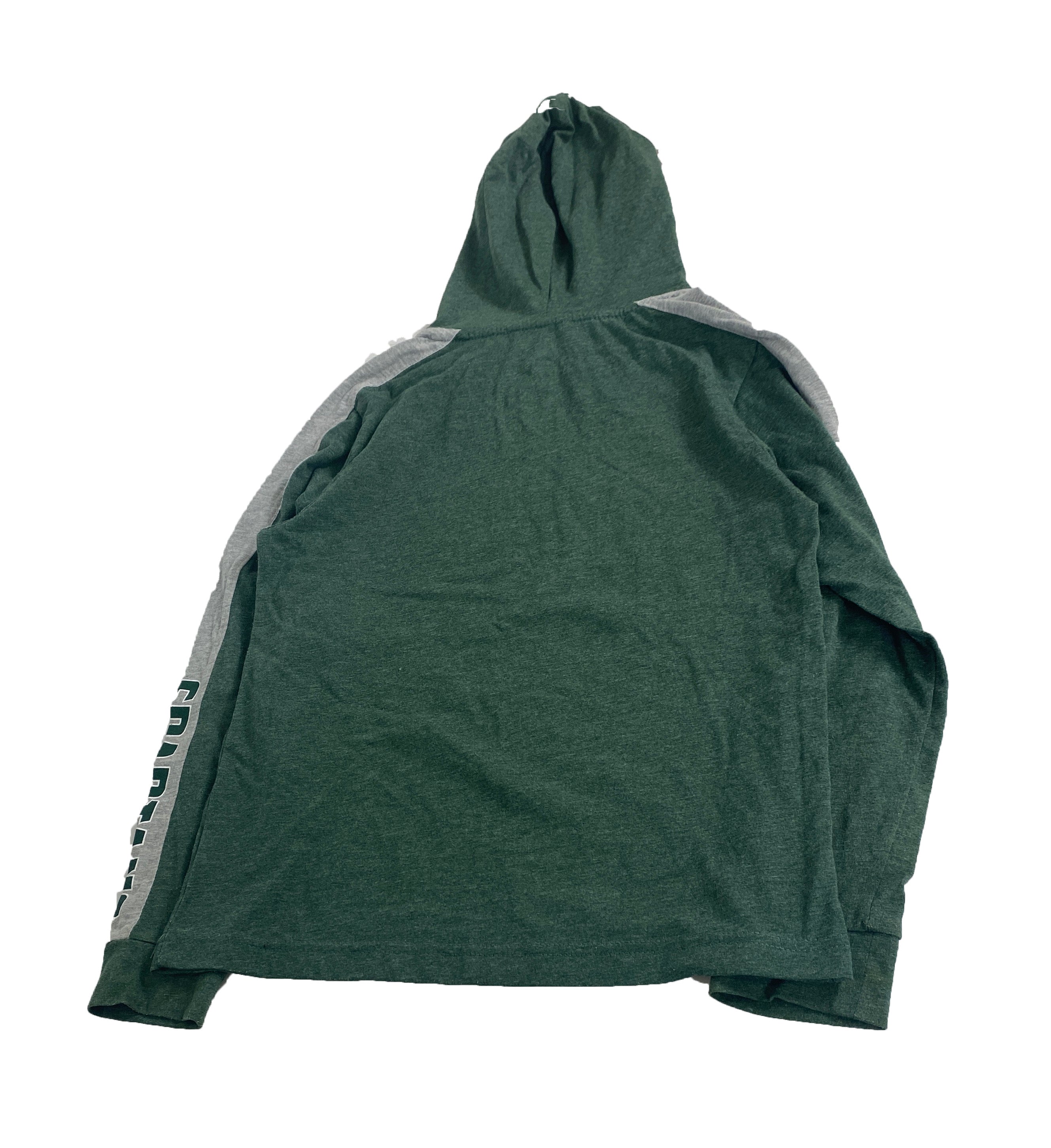 MSU Green Hooded Long Sleeve Shirt Children's Size L