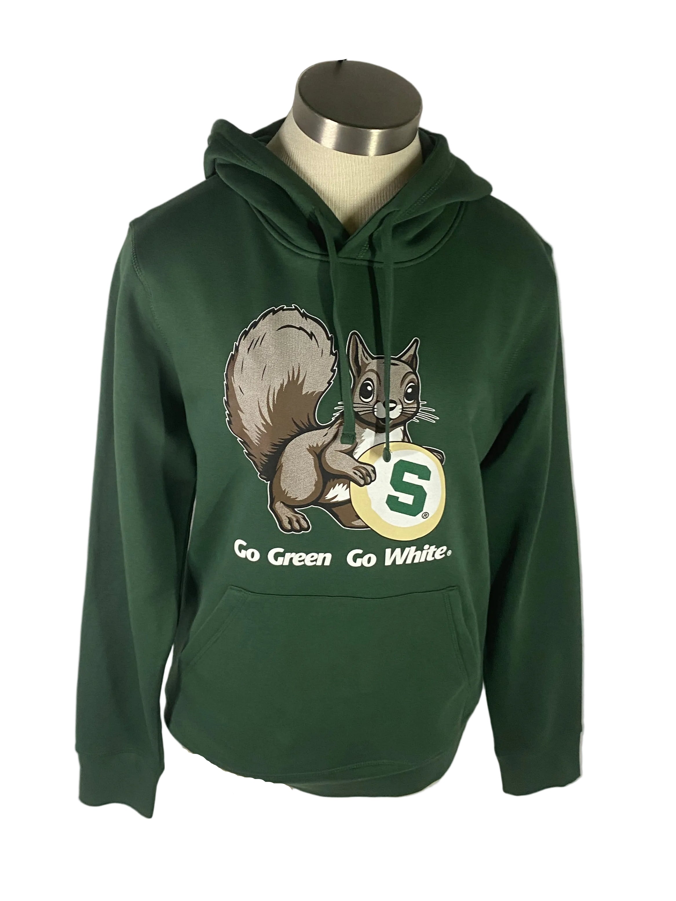 MSU Green Squirrel Cookie Hoodie Sweatshirt Unisex Size S #2