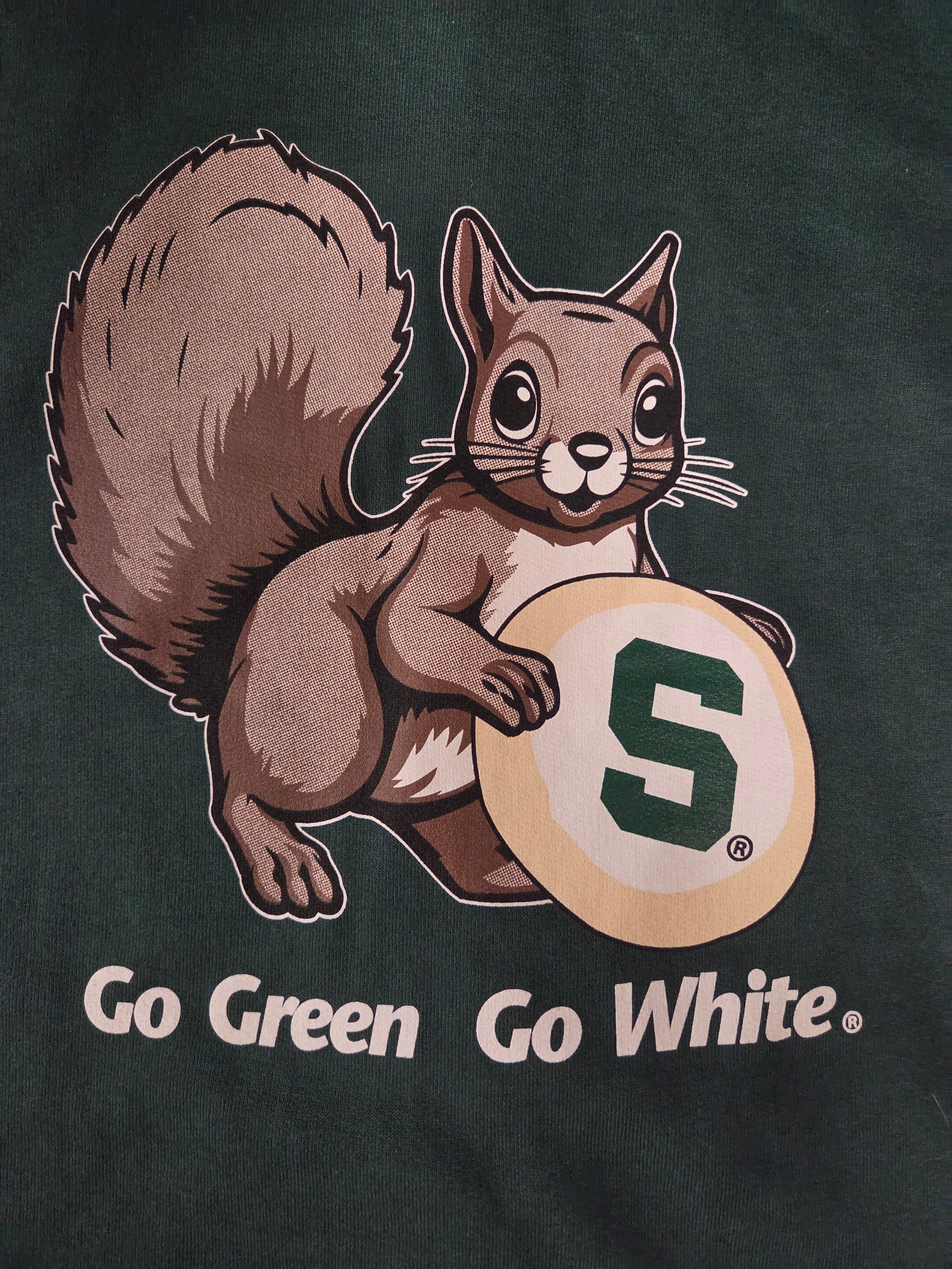 MSU Green Squirrel Cookie T-Shirt Unisex Size 2XL