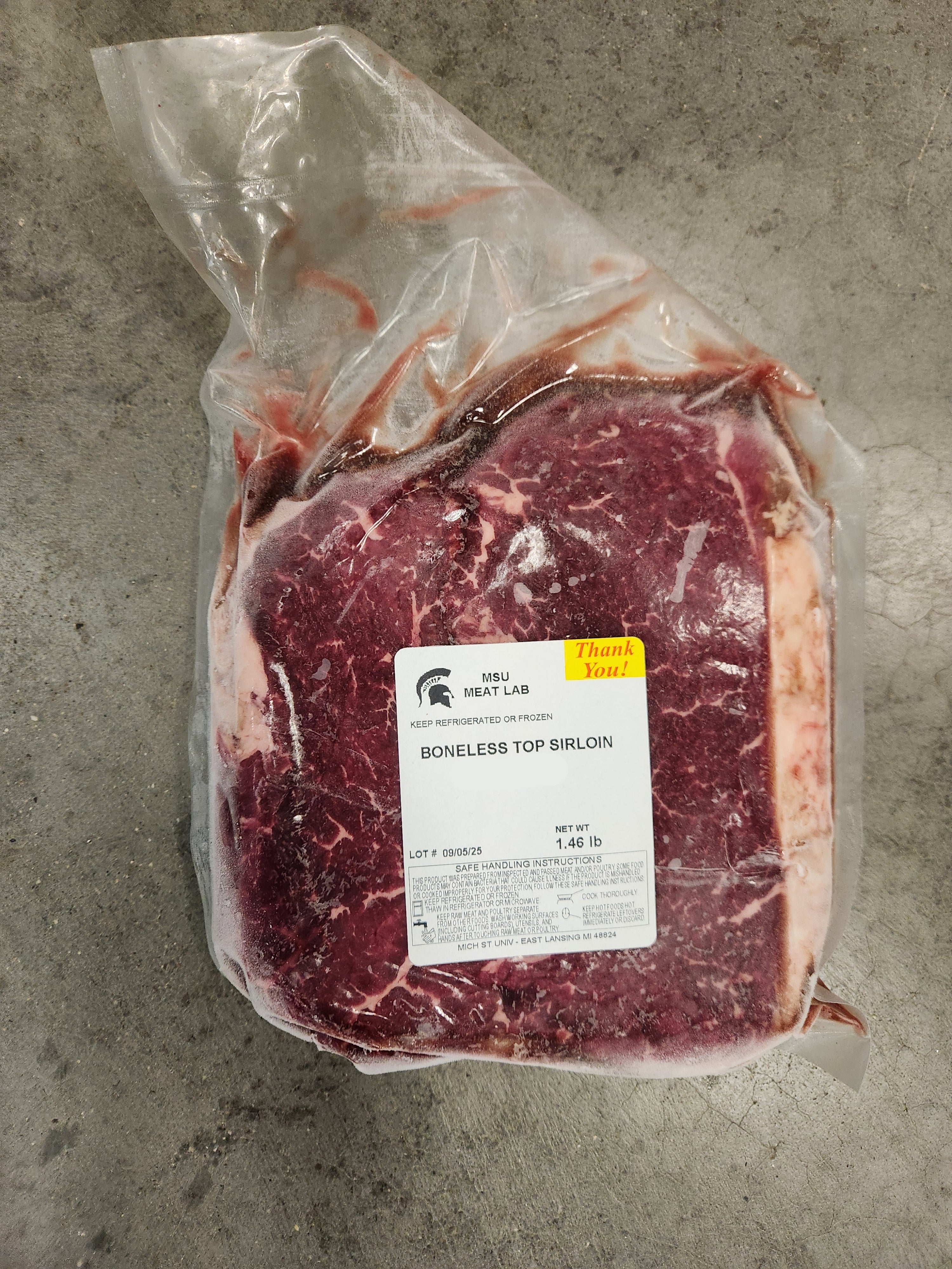 MSU Meat Labs Beef Boneless Top Sirloin