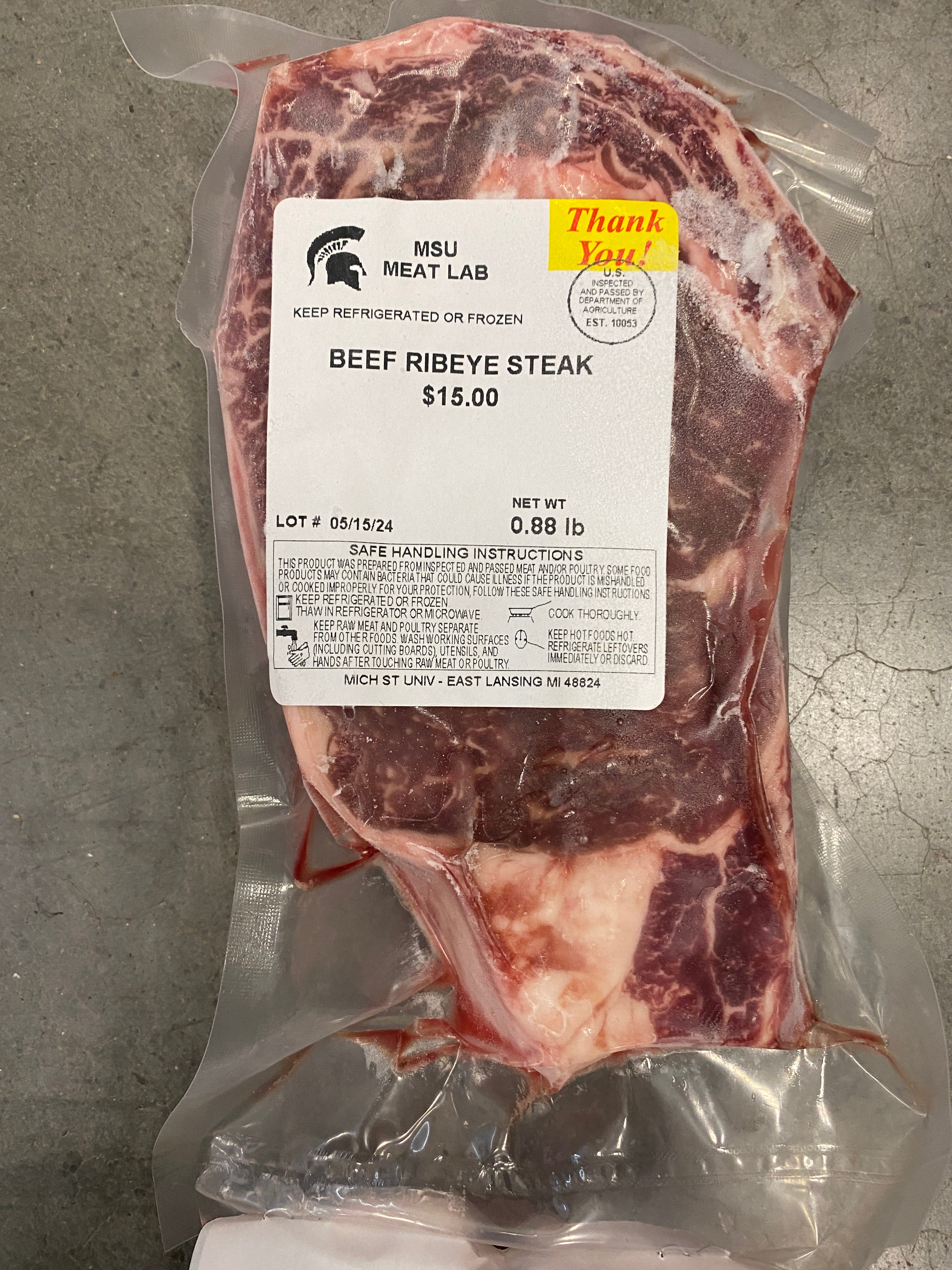 MSU Meat Labs Beef Ribeye Steak