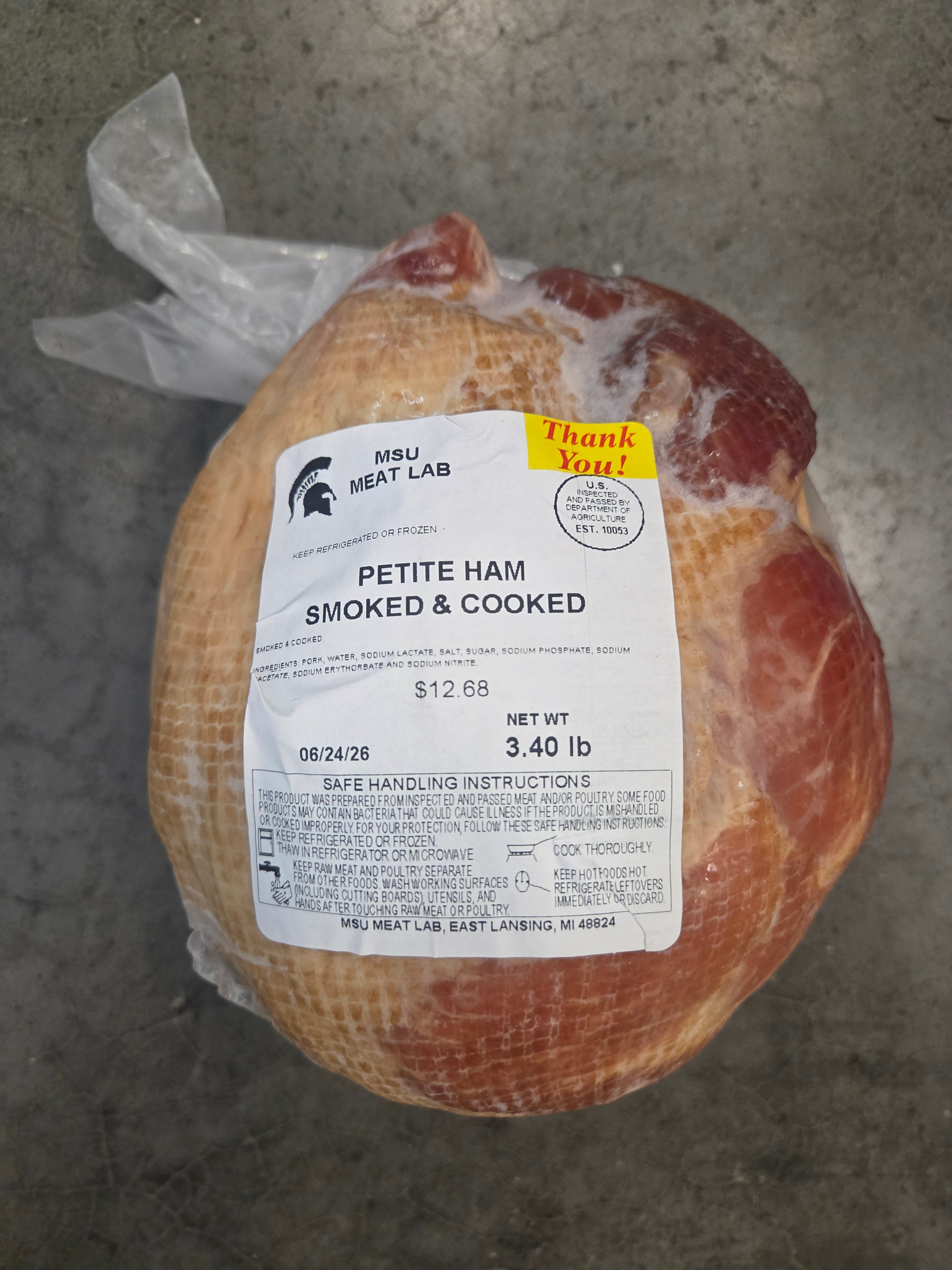 MSU Meat Labs Petite Ham Smoked & Cooked