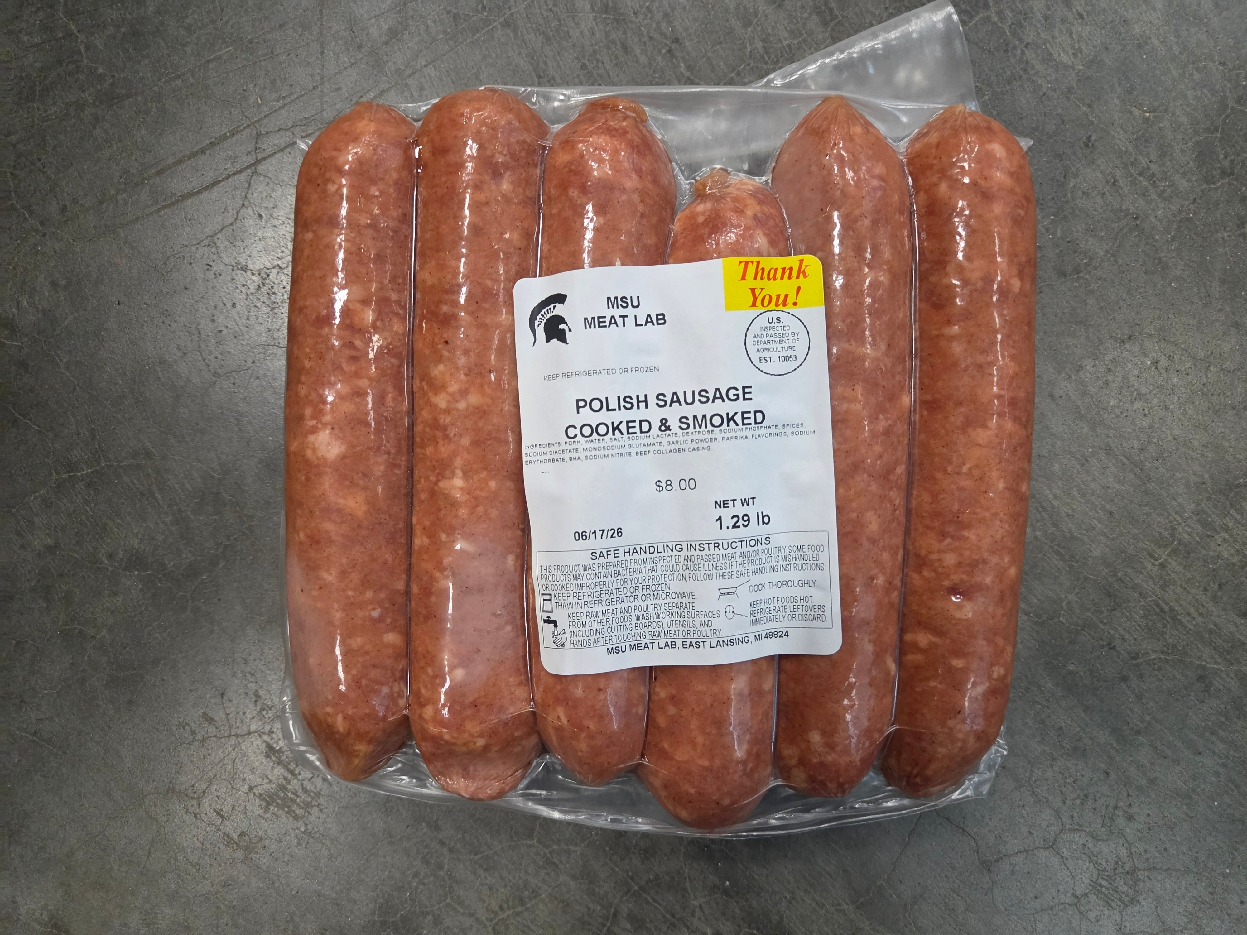 MSU Meat Labs Polish Sausage
