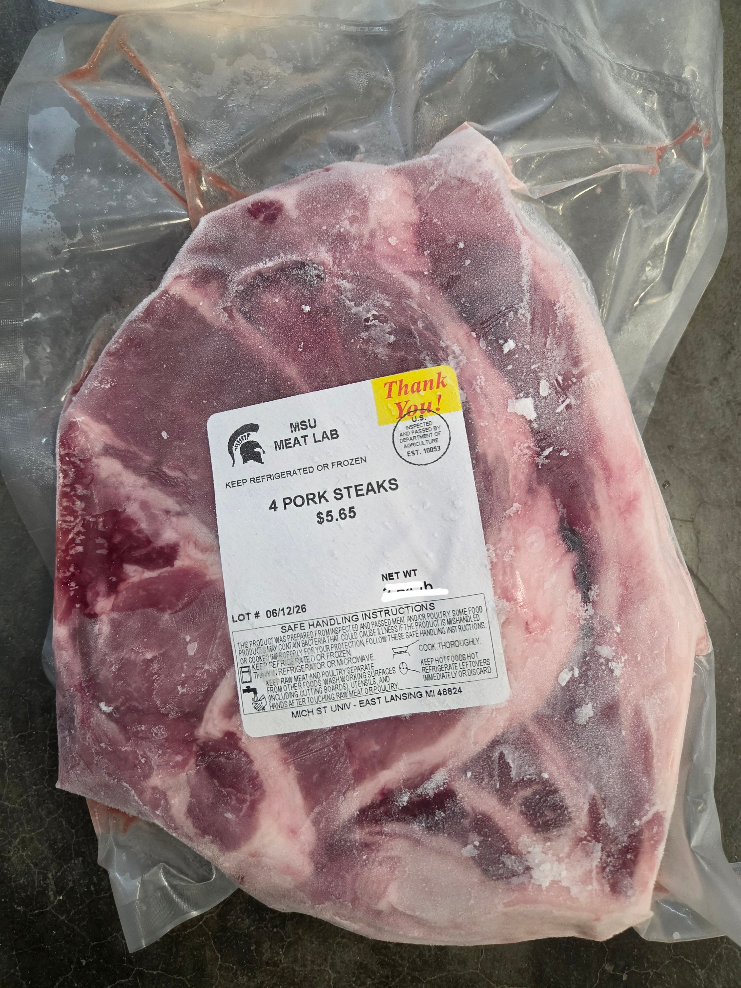 MSU Meat Labs Pork Steaks 4-Pack