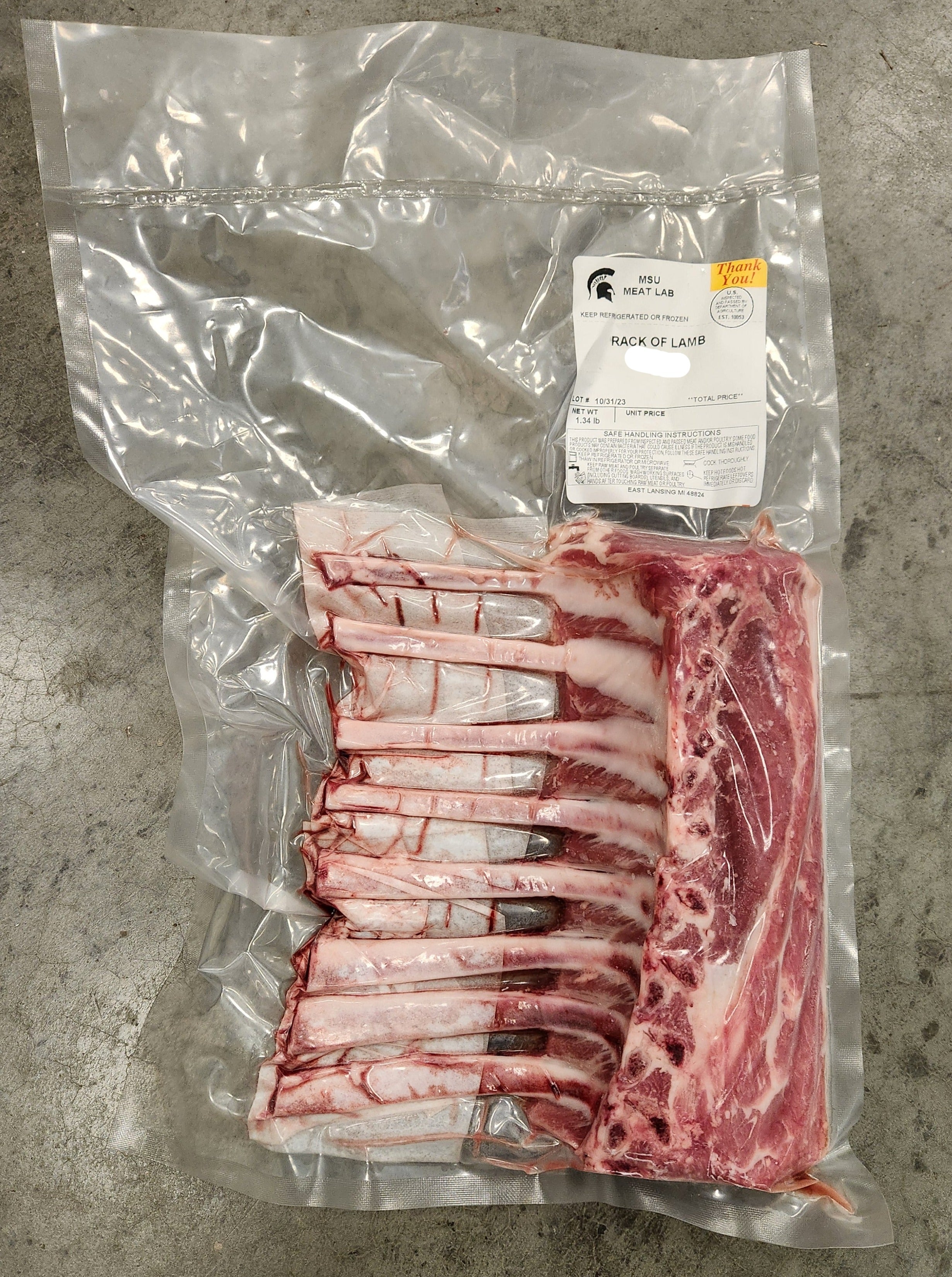 MSU Meat Labs Rack of Lamb