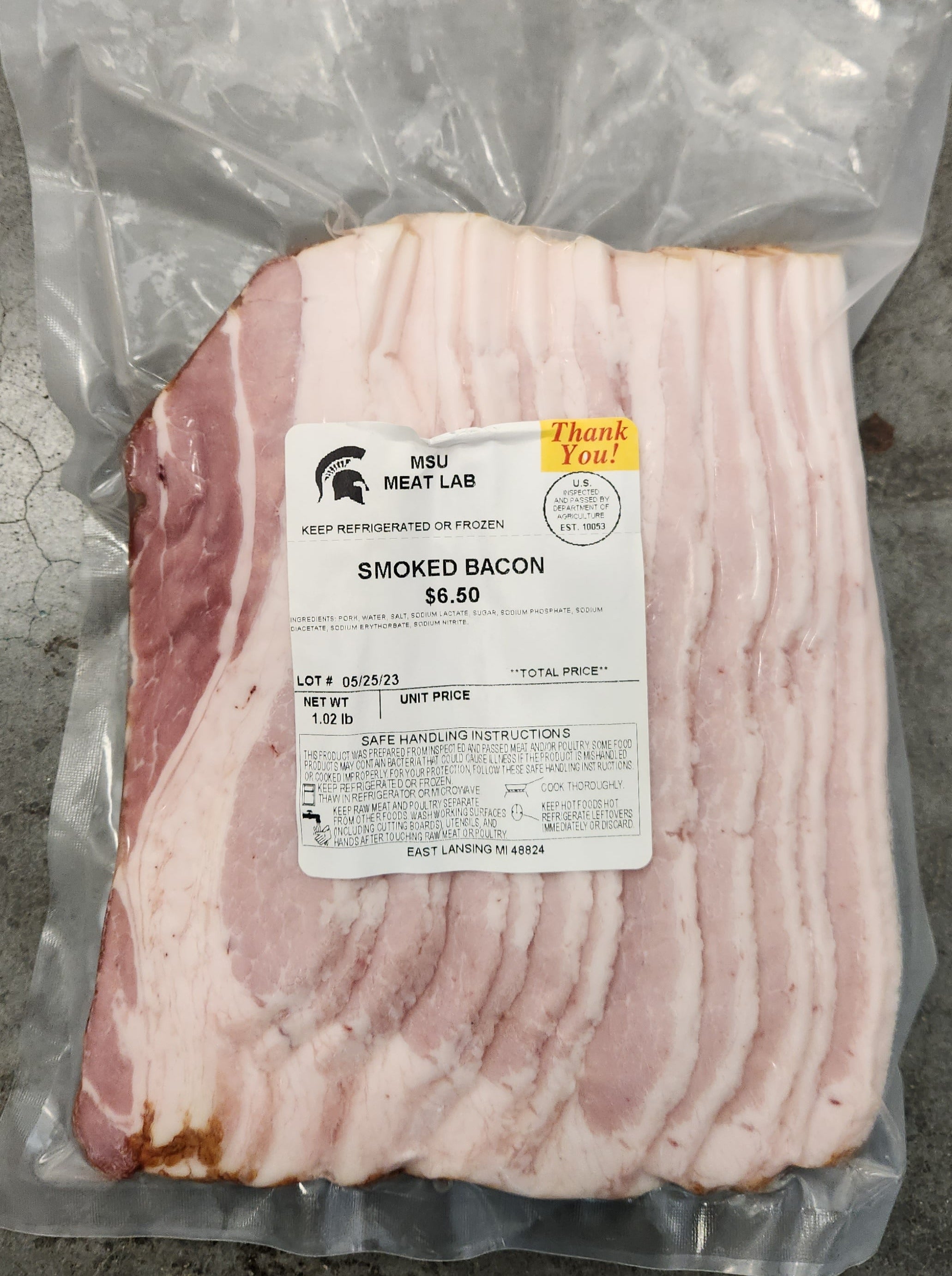 MSU Meat Labs Smoked Bacon