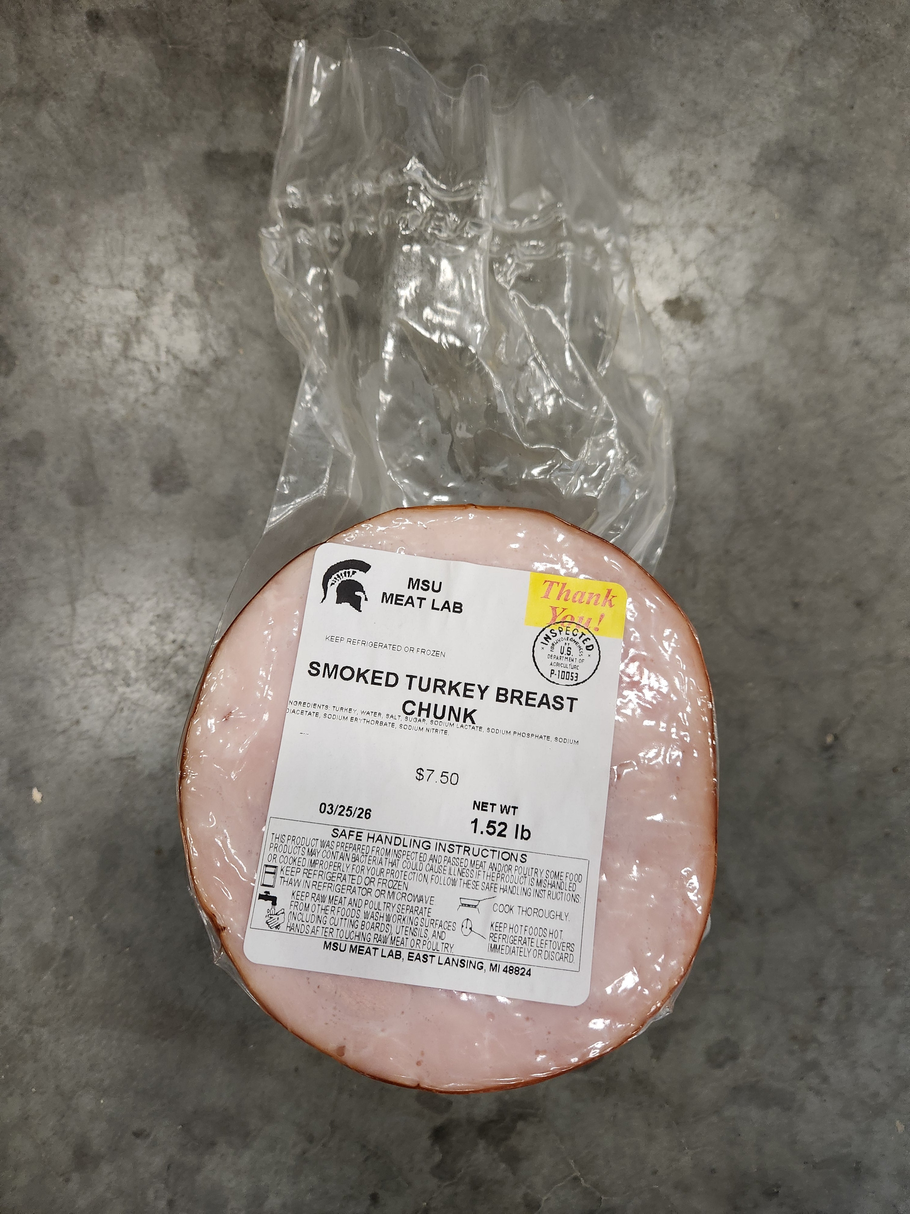 MSU Meat Labs Smoked Turkey Breast Chunk