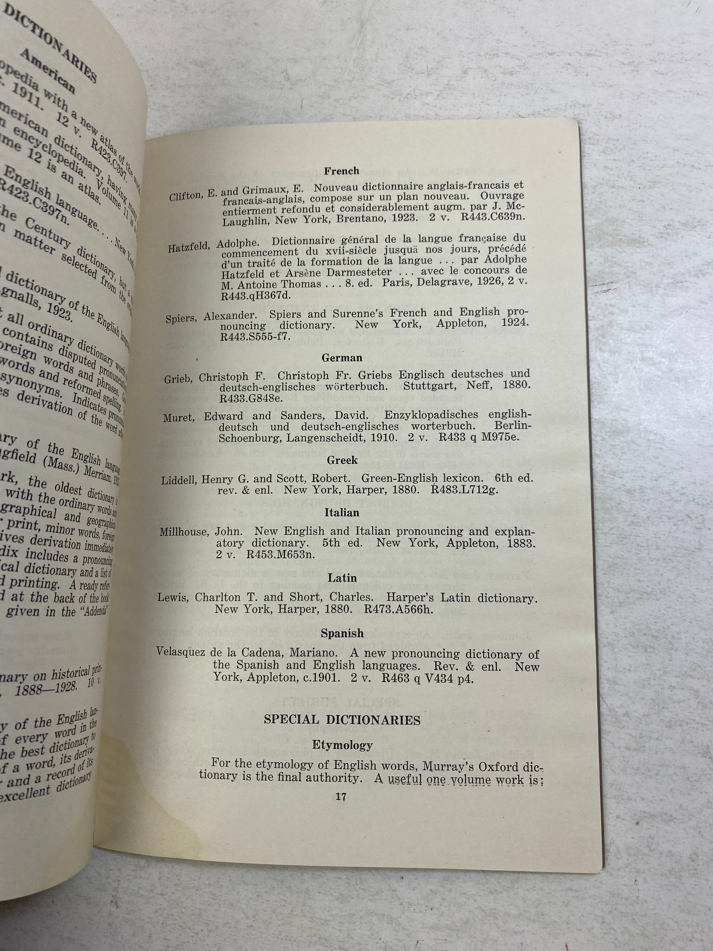 MSU Michigan State College Library Handbook SC 1930