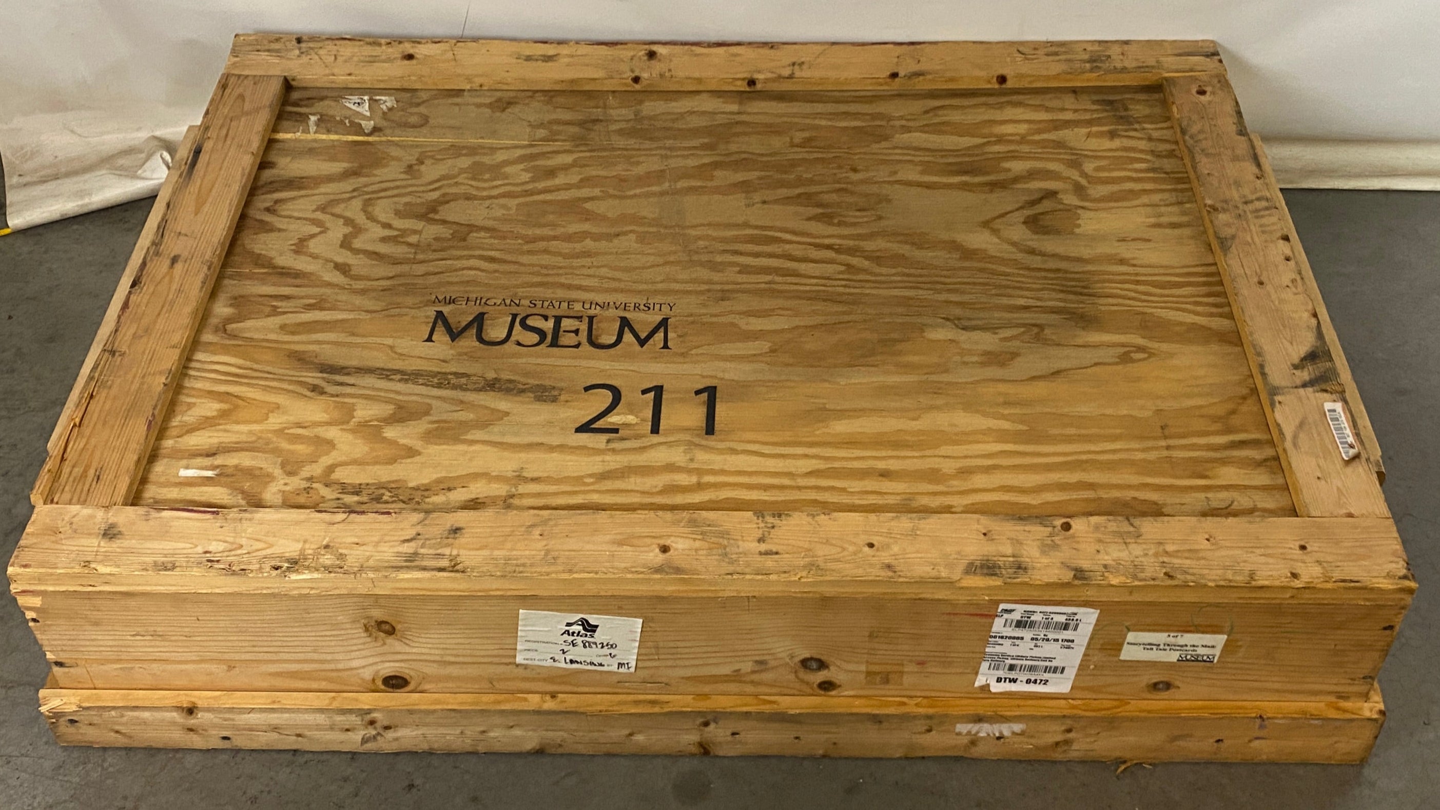 MSU Museum Traveling Exhibits Wooden Crate #211
