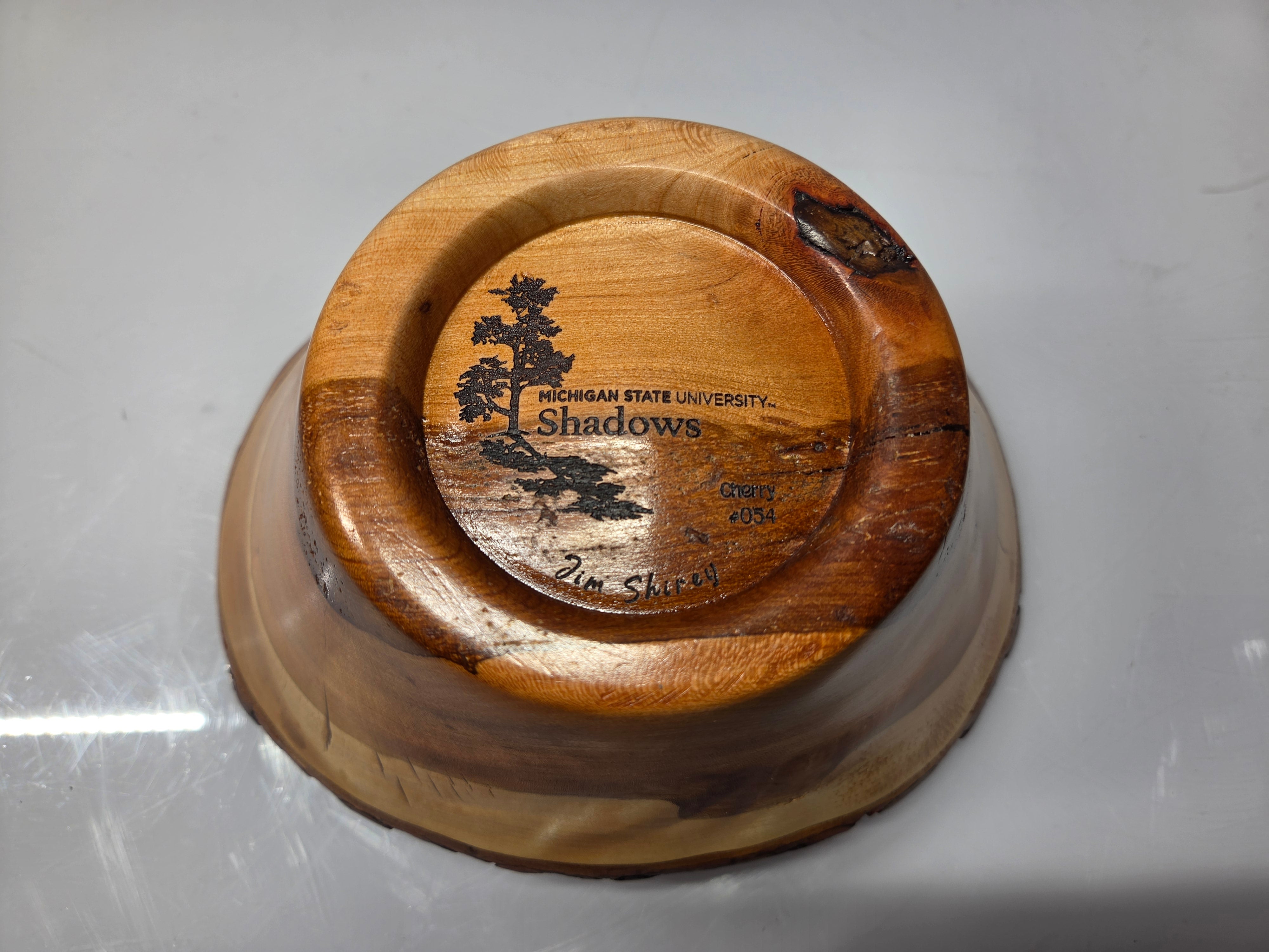 MSU Shadows Cherry Wood Bowl #054
