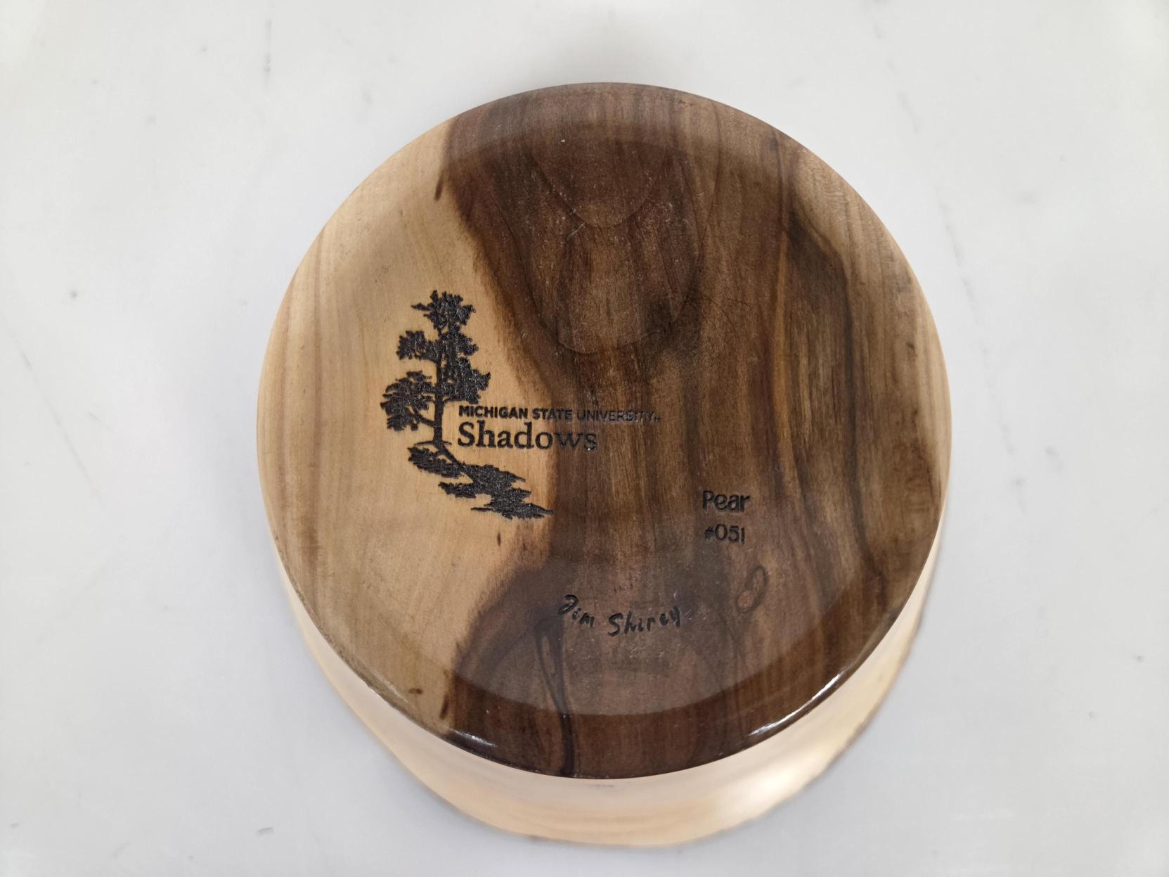 MSU Shadows Pear Wood Bowl #051