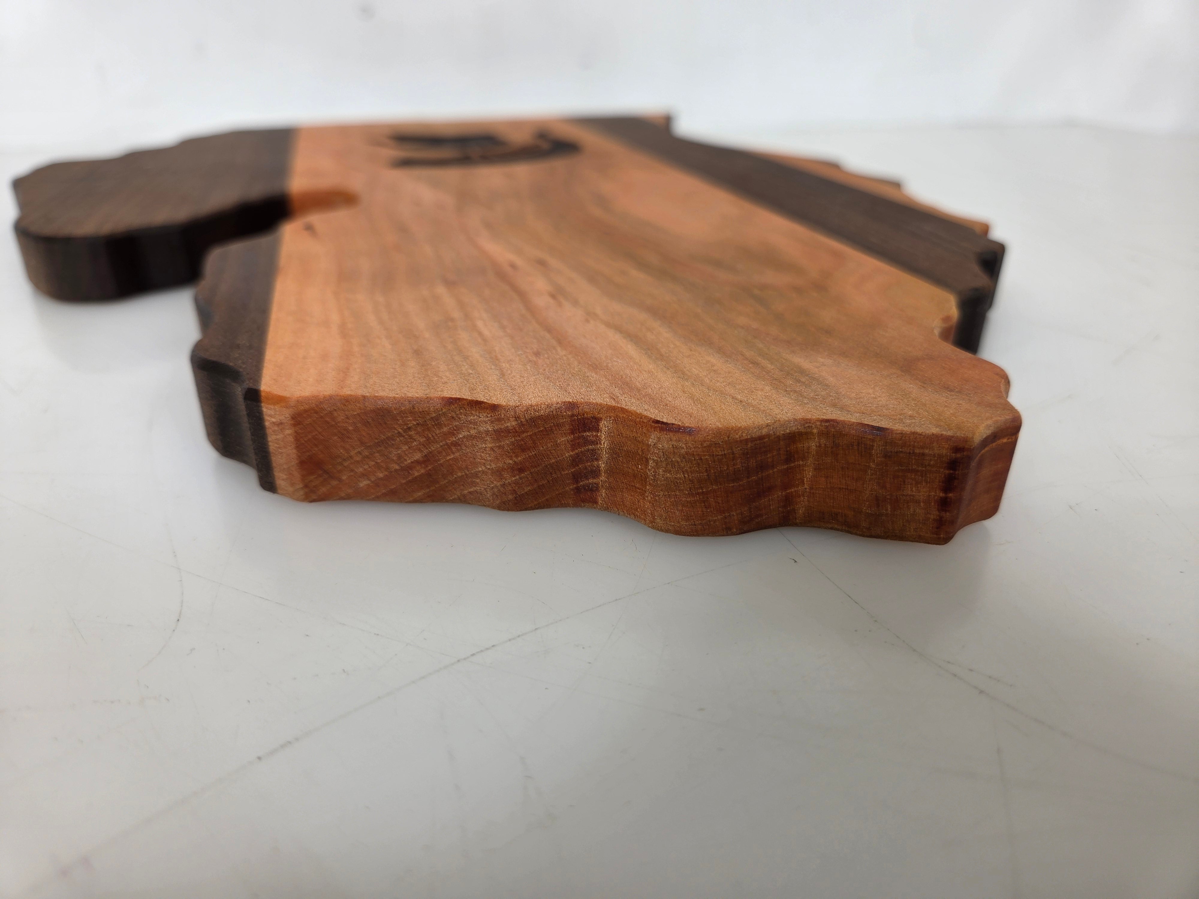 MSU Shadows State of Michigan Cutting Board Spartan Head Style 2