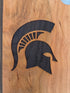 MSU Shadows State of Michigan Cutting Board Spartan Head Style 2