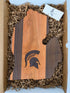 MSU Shadows State of Michigan Cutting Board Spartan Head Style 2