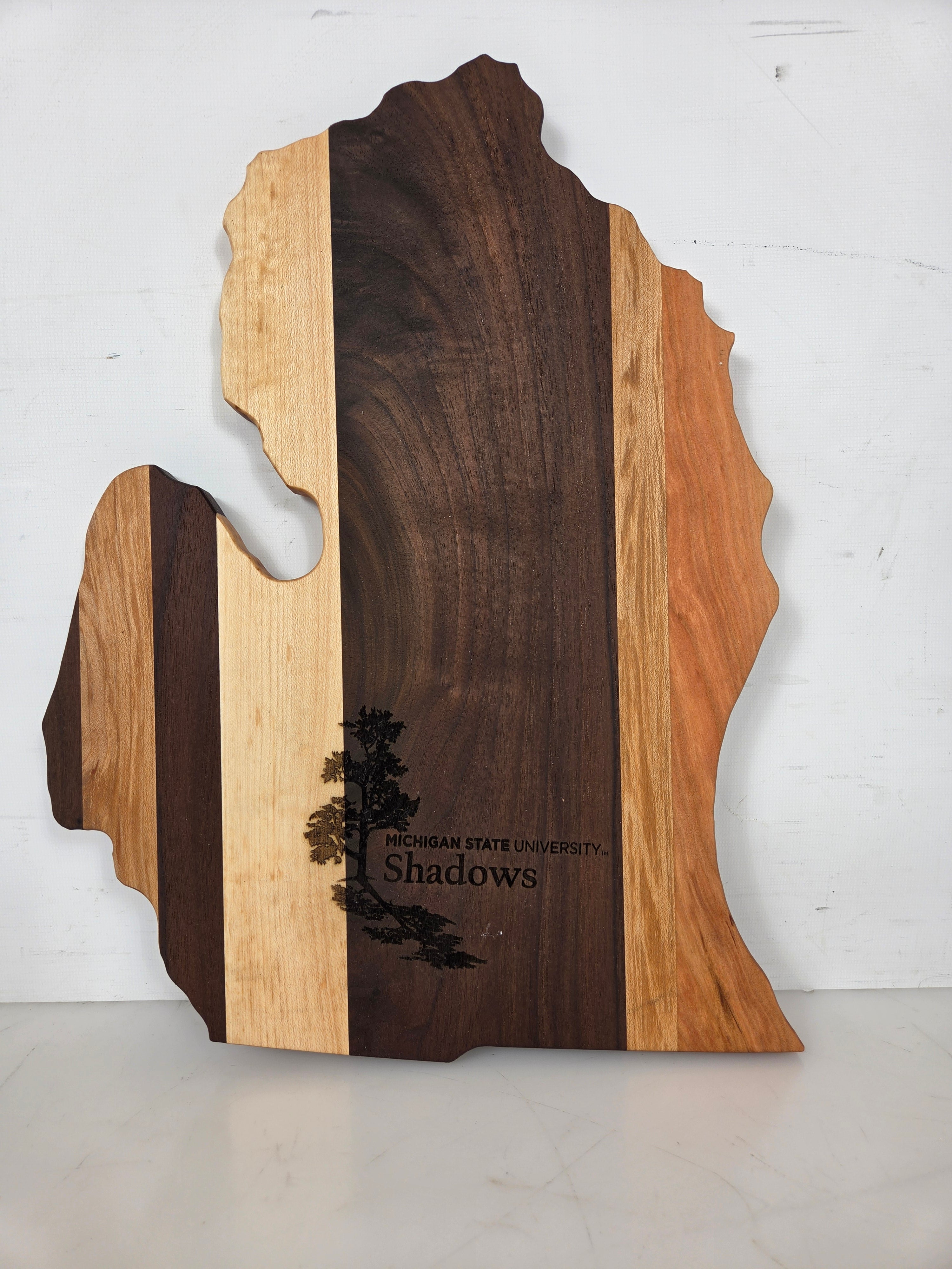 MSU Shadows State of Michigan Cutting Board Style 15